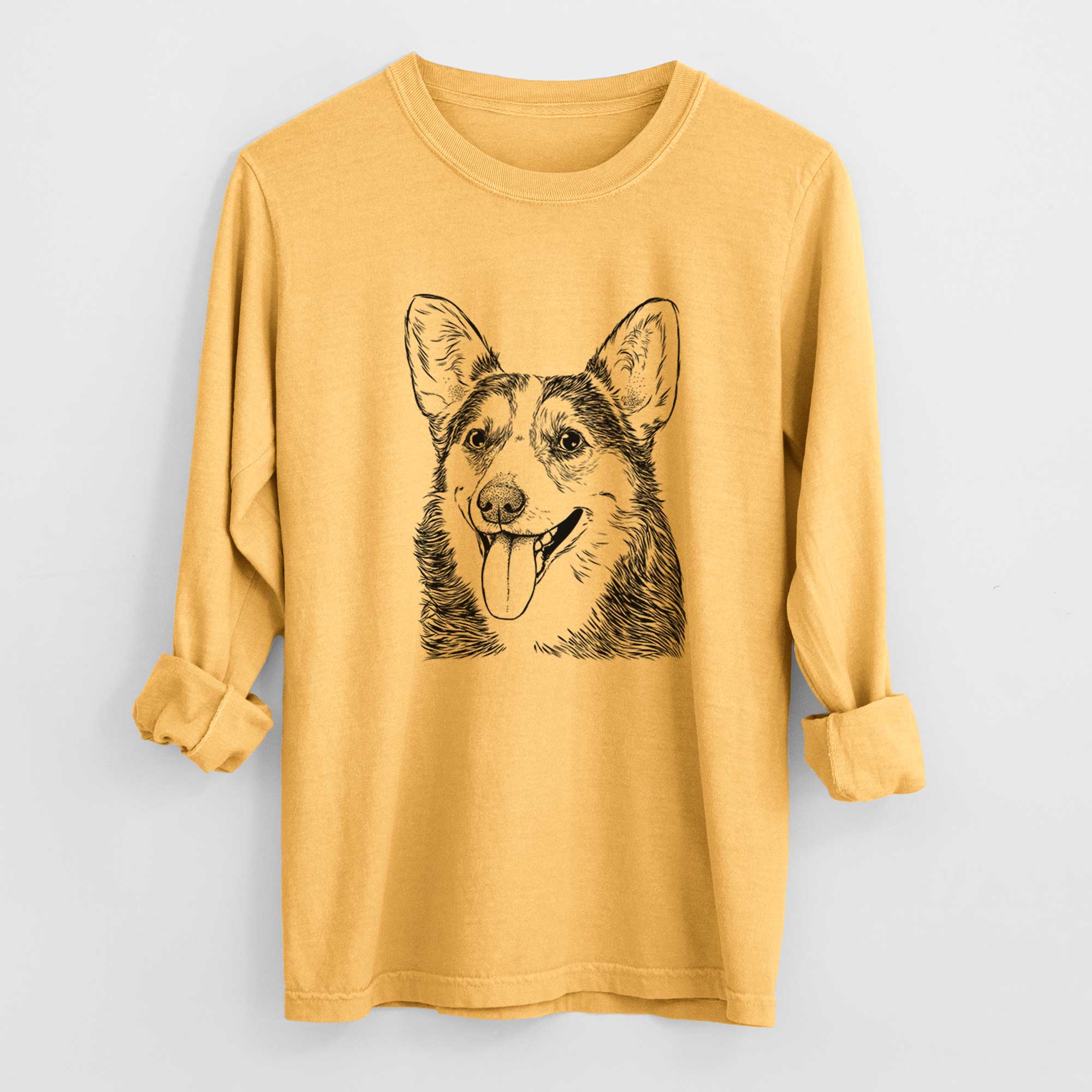 Bare Darma the Corgi - Heavyweight 100% Cotton Long Sleeve