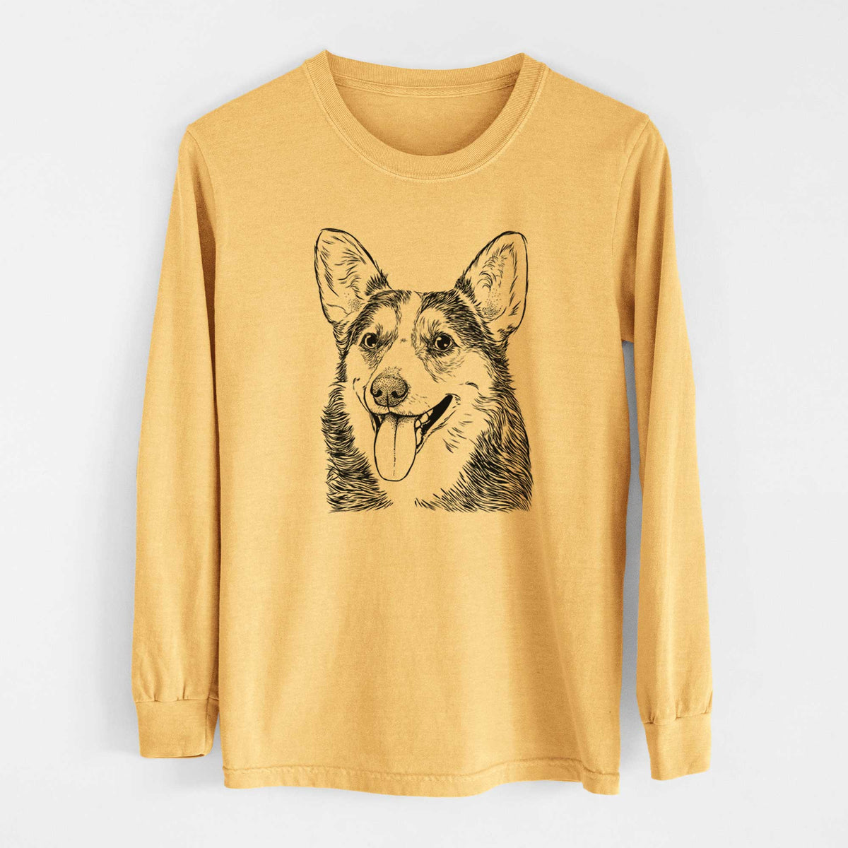 Bare Darma the Corgi - Heavyweight 100% Cotton Long Sleeve