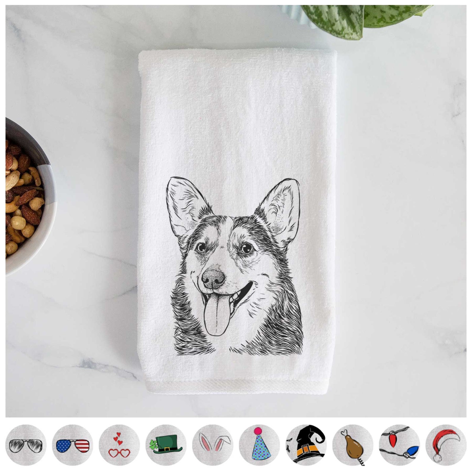 Darma the Corgi Decorative Hand Towel