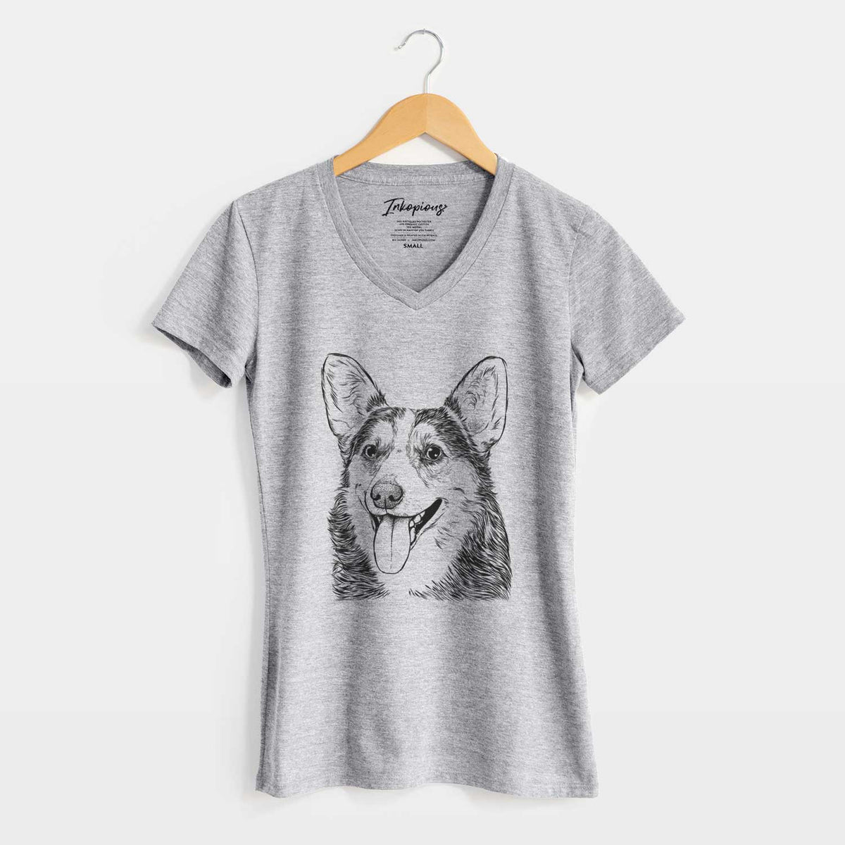Bare Darma the Corgi - Women's V-neck Shirt