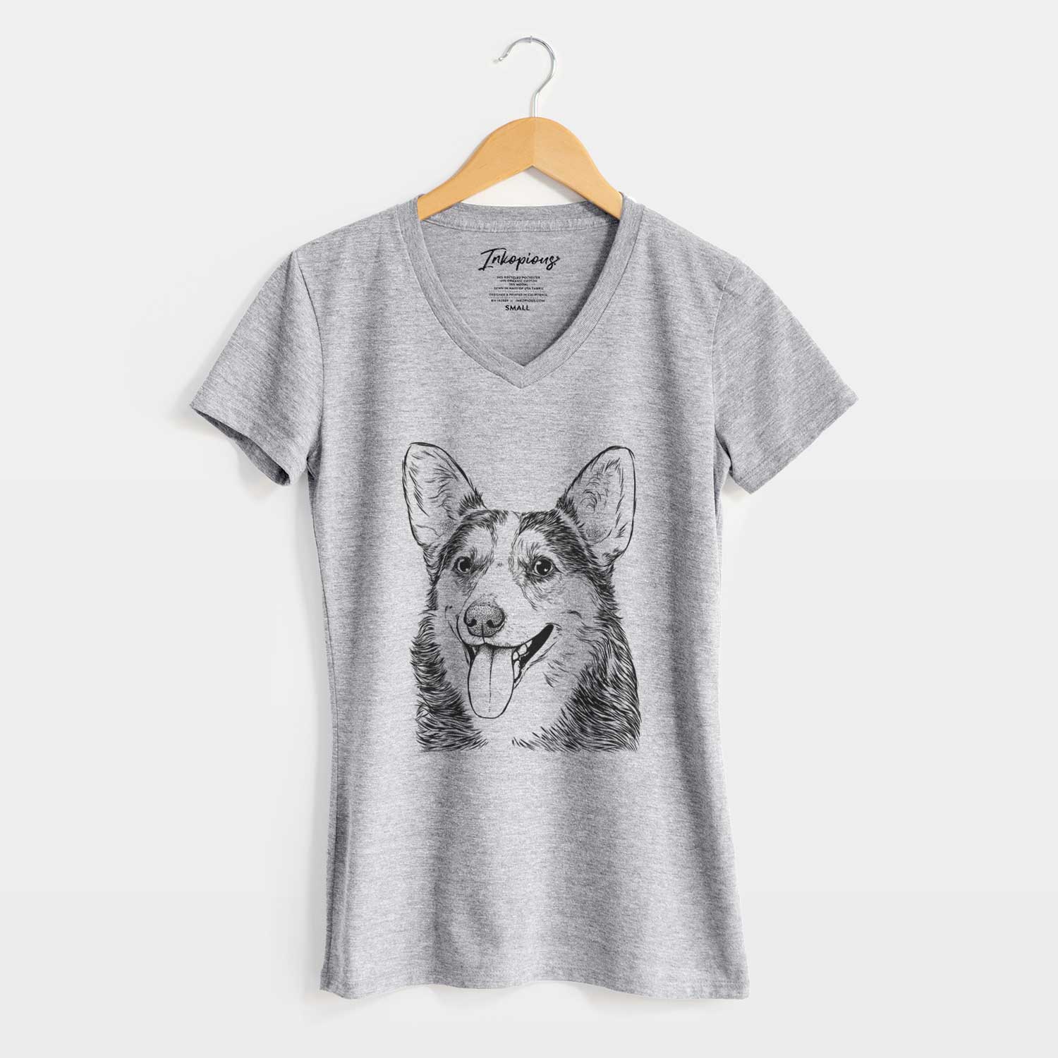 Bare Darma the Corgi - Women's V-neck Shirt