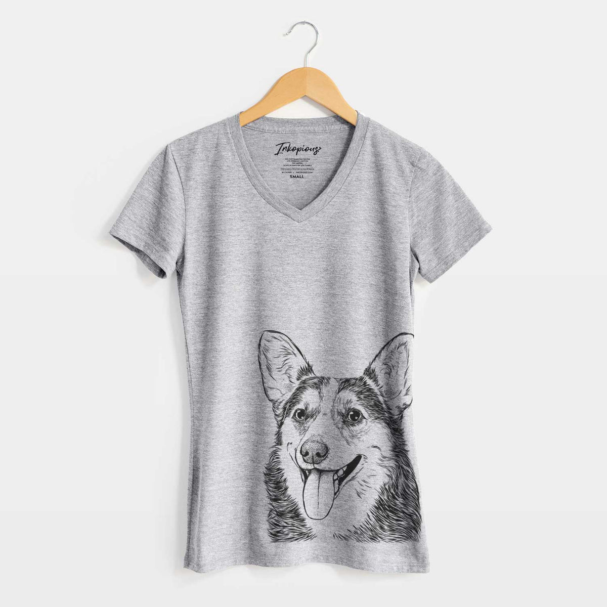 Bare Darma the Corgi - Women's V-neck Shirt