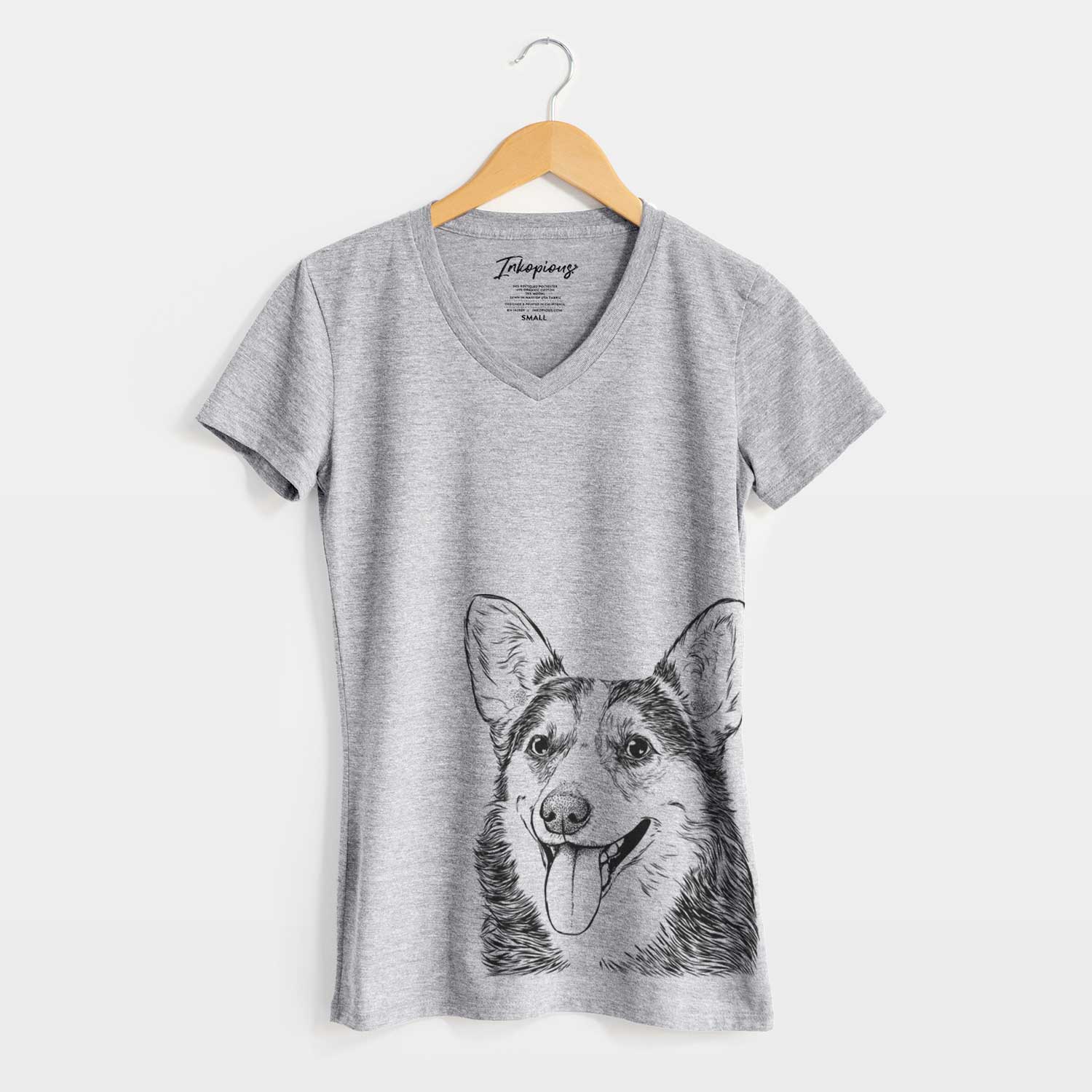 Bare Darma the Corgi - Women's V-neck Shirt