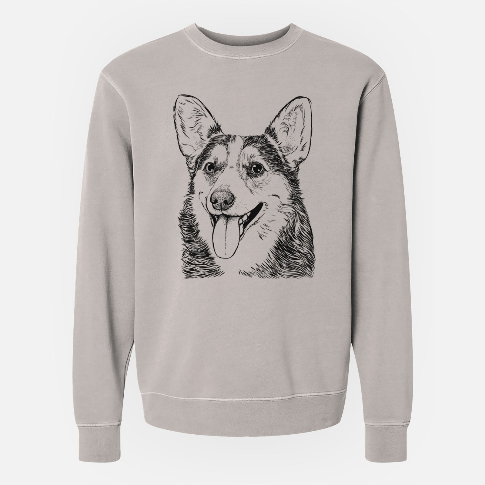 Bare Darma the Corgi - Unisex Pigment Dyed Crew Sweatshirt