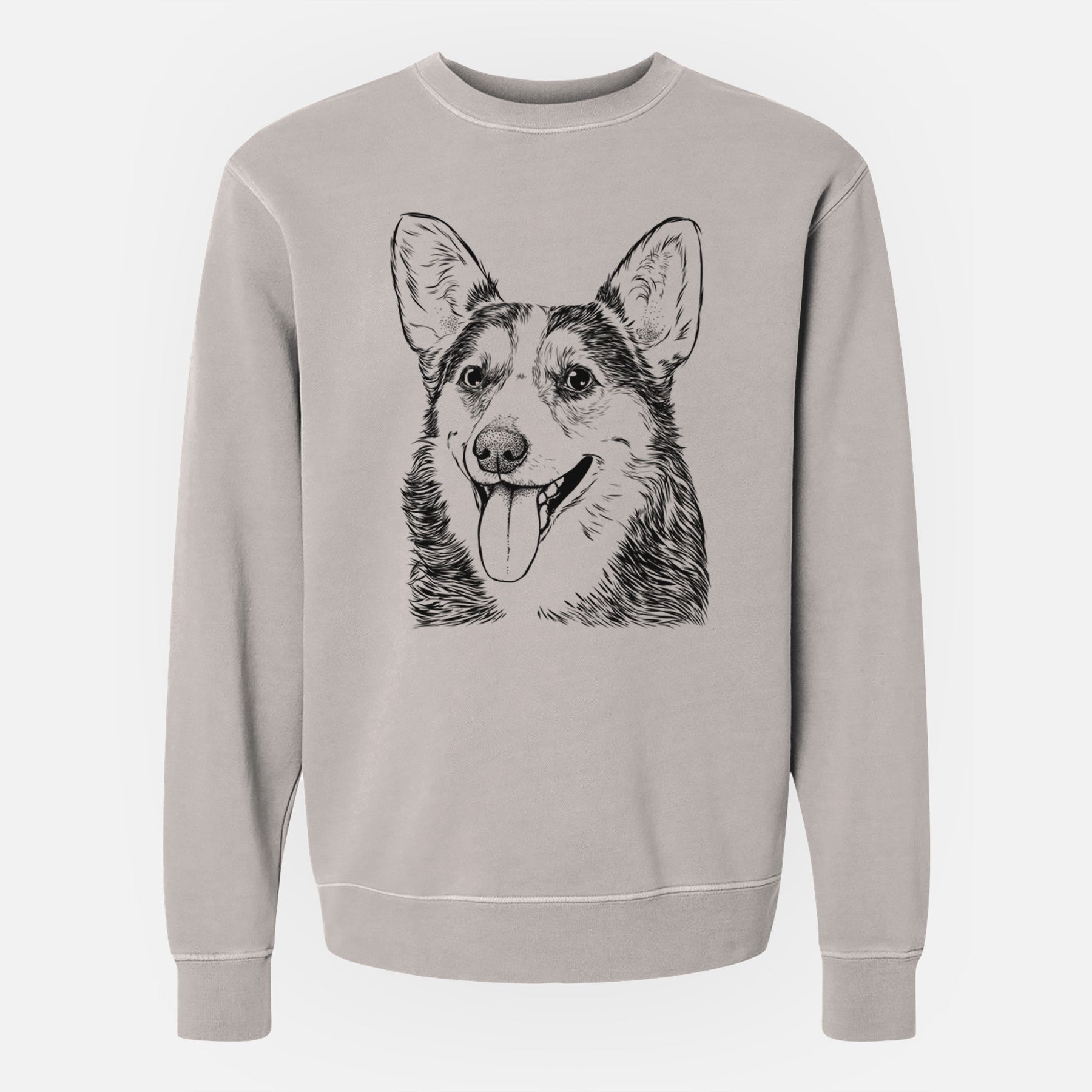 Bare Darma the Corgi - Unisex Pigment Dyed Crew Sweatshirt