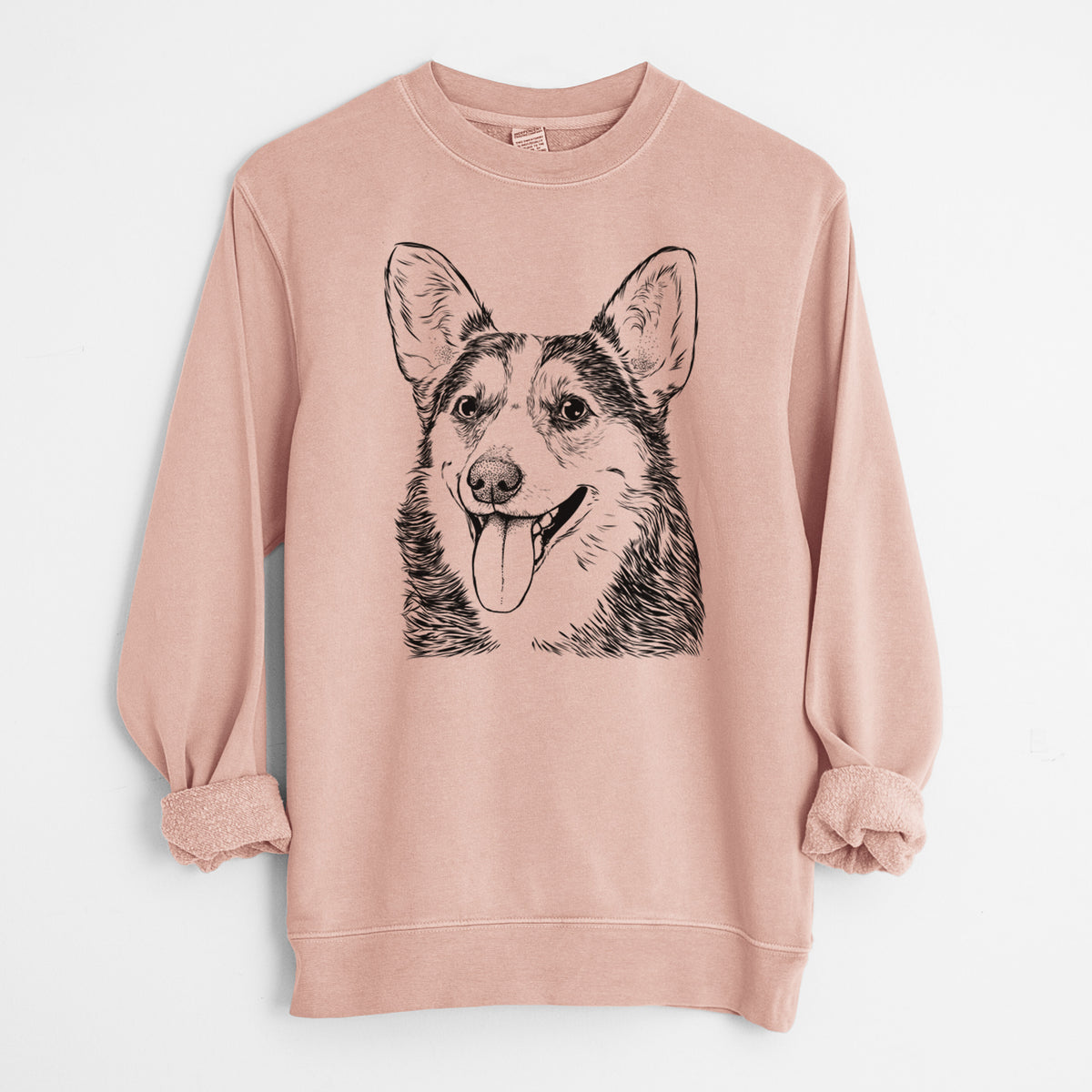 Bare Darma the Corgi - Unisex Pigment Dyed Crew Sweatshirt