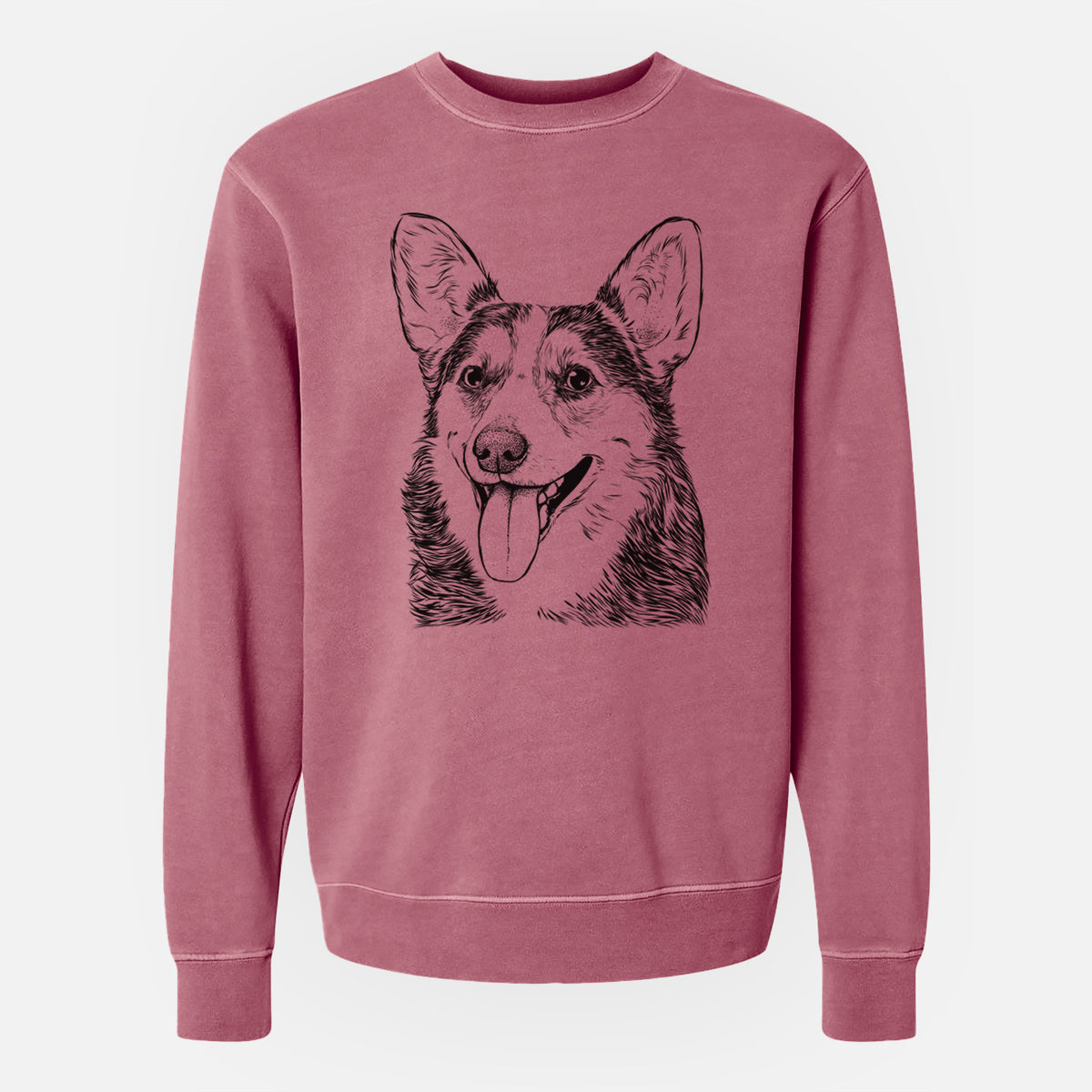 Bare Darma the Corgi - Unisex Pigment Dyed Crew Sweatshirt