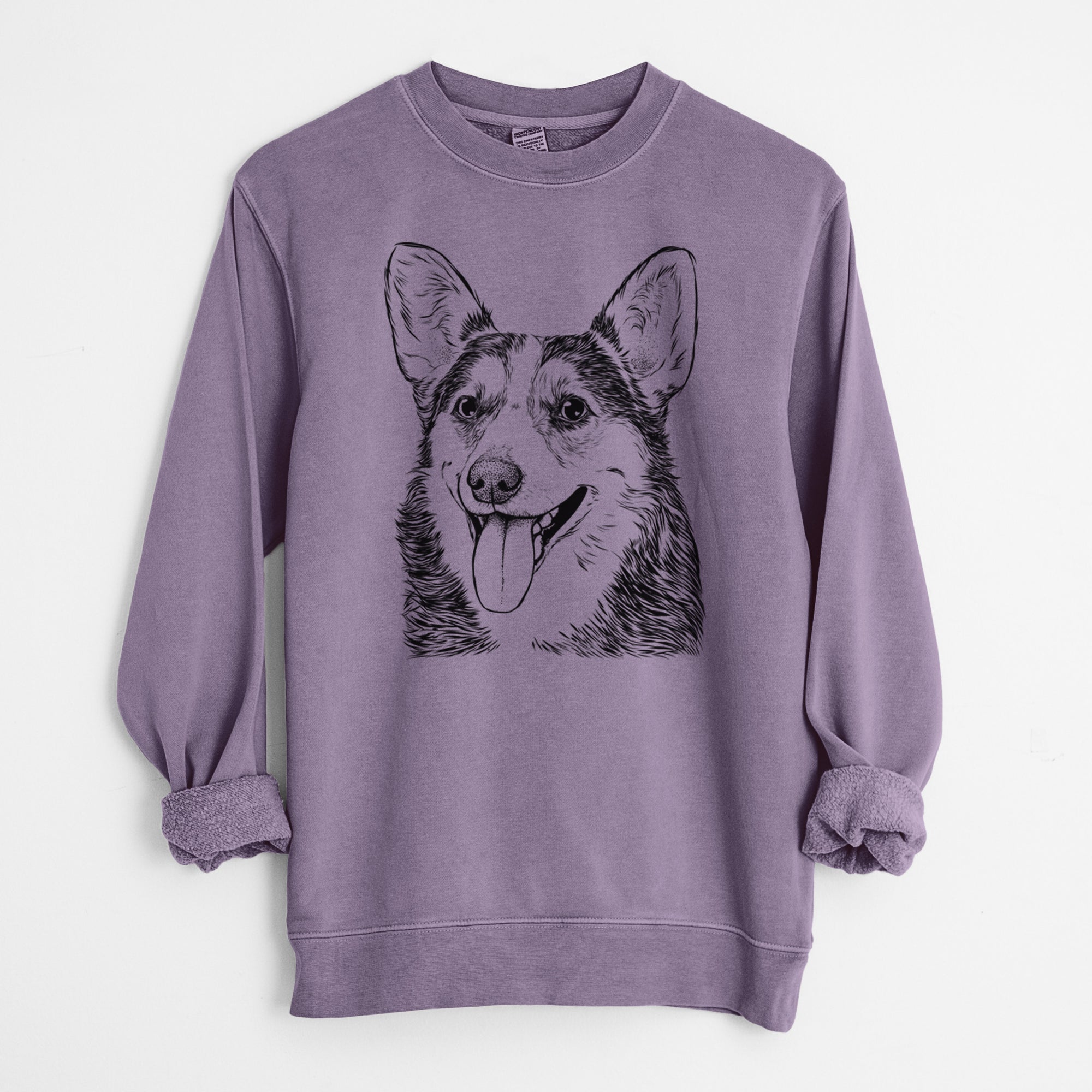 Bare Darma the Corgi - Unisex Pigment Dyed Crew Sweatshirt