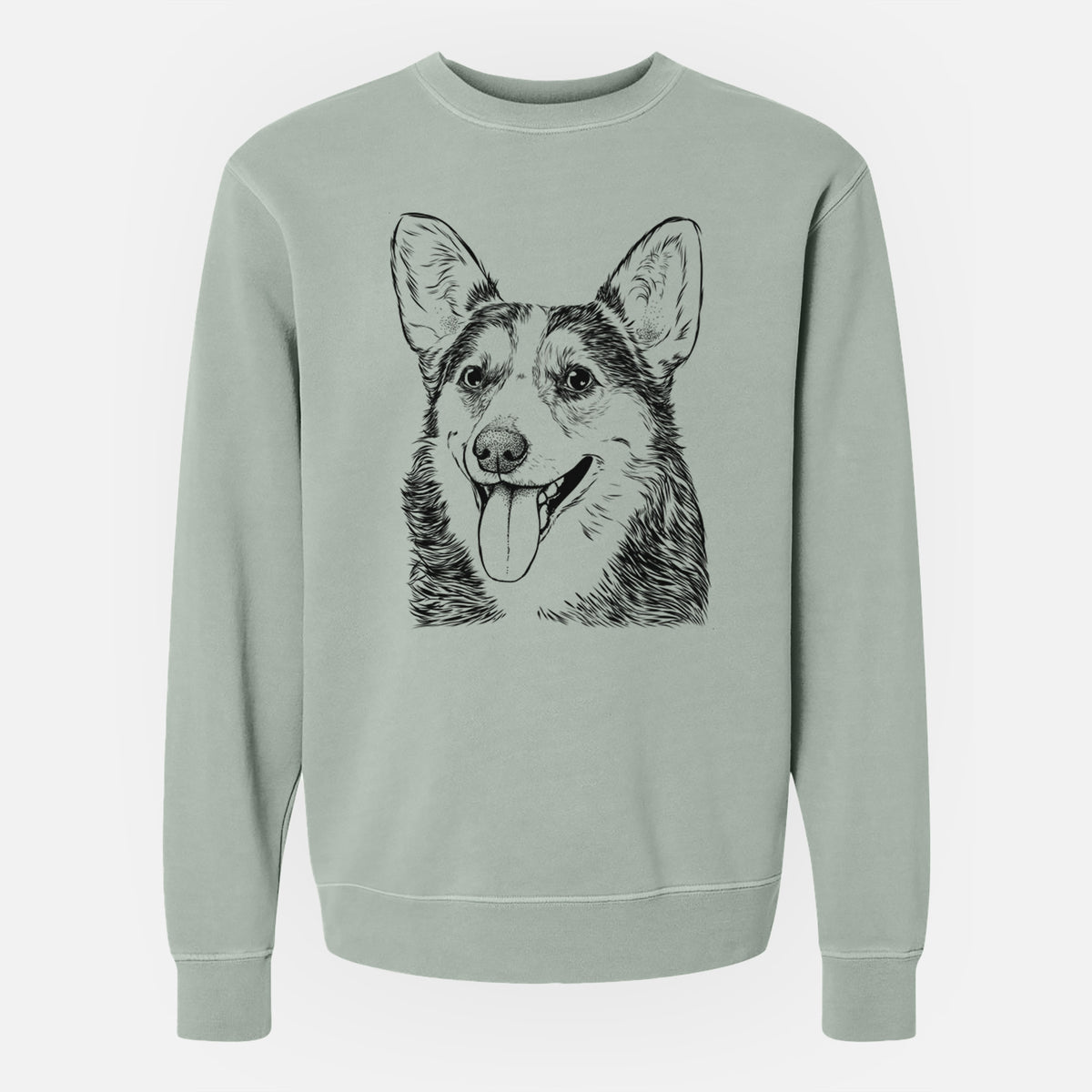Bare Darma the Corgi - Unisex Pigment Dyed Crew Sweatshirt
