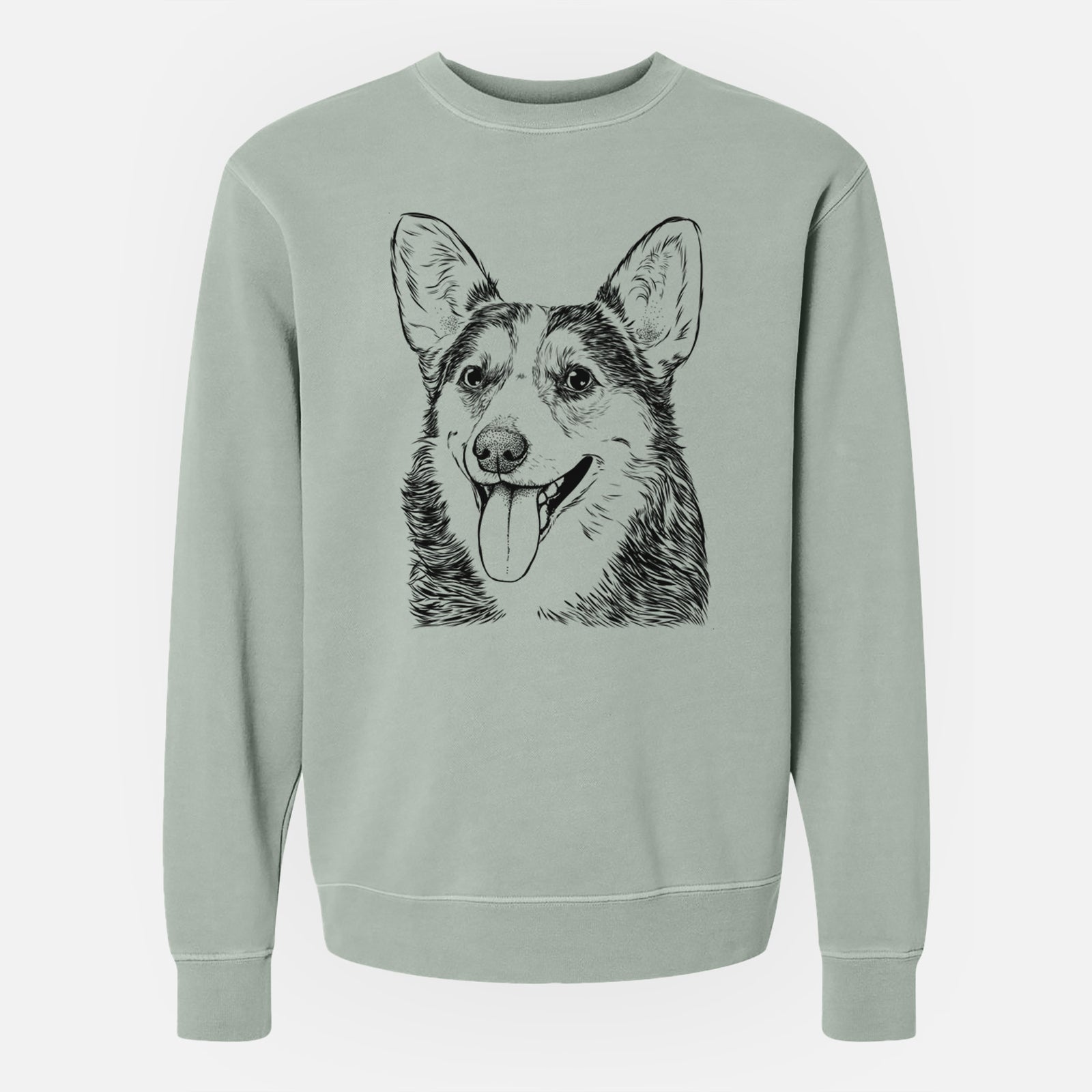 Bare Darma the Corgi - Unisex Pigment Dyed Crew Sweatshirt