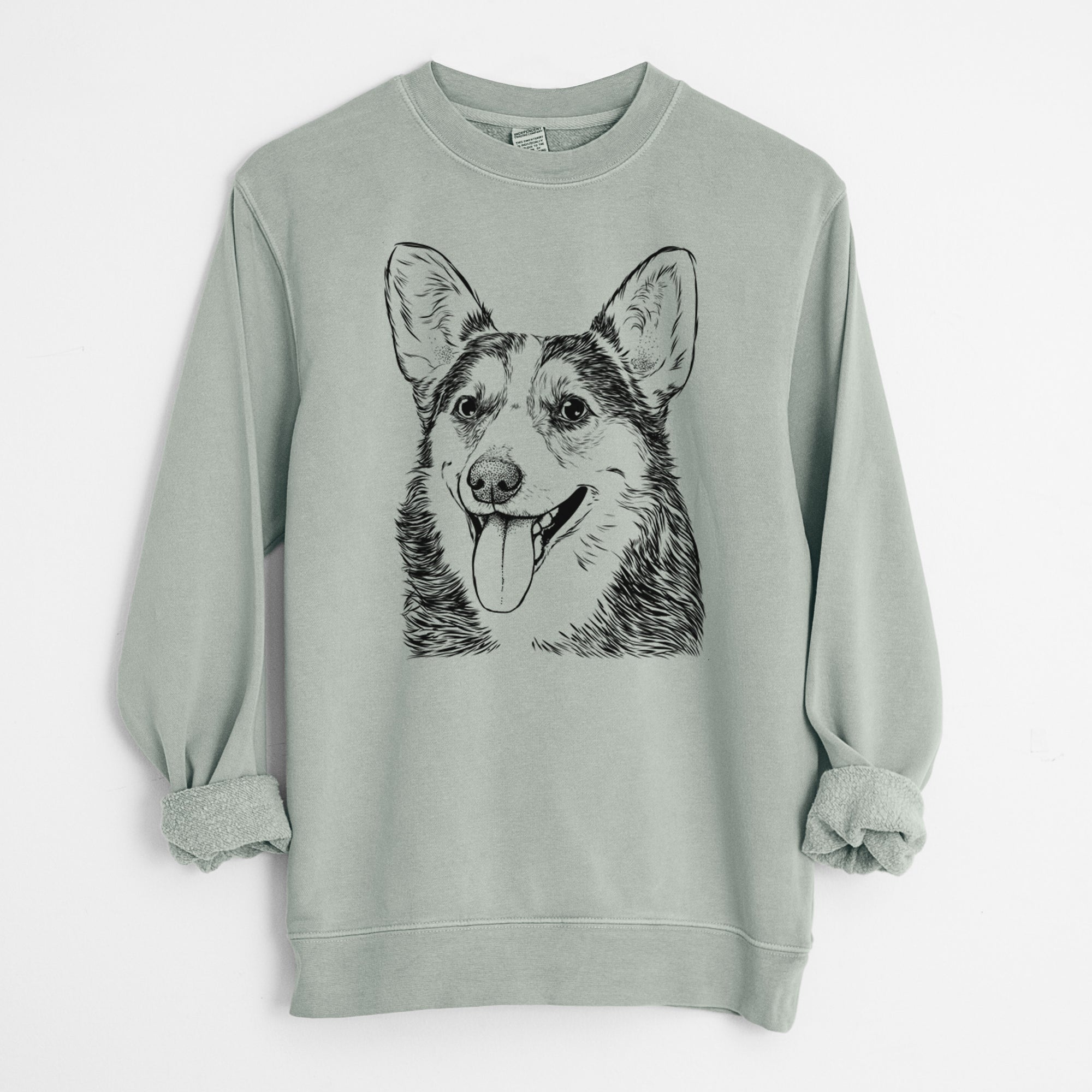 Bare Darma the Corgi - Unisex Pigment Dyed Crew Sweatshirt