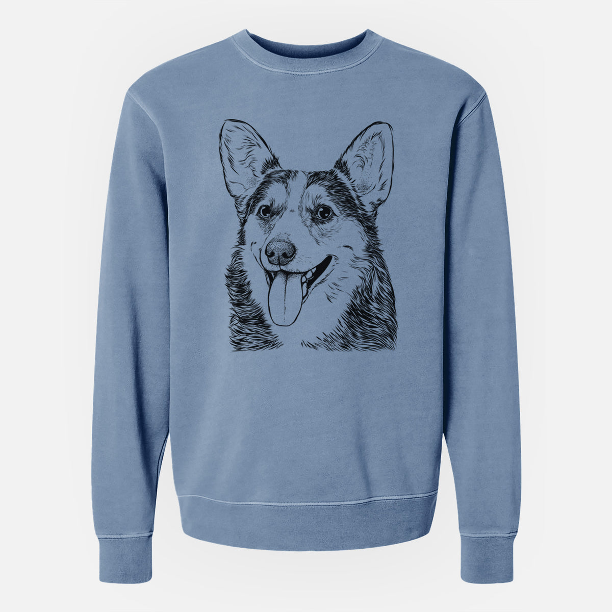 Bare Darma the Corgi - Unisex Pigment Dyed Crew Sweatshirt