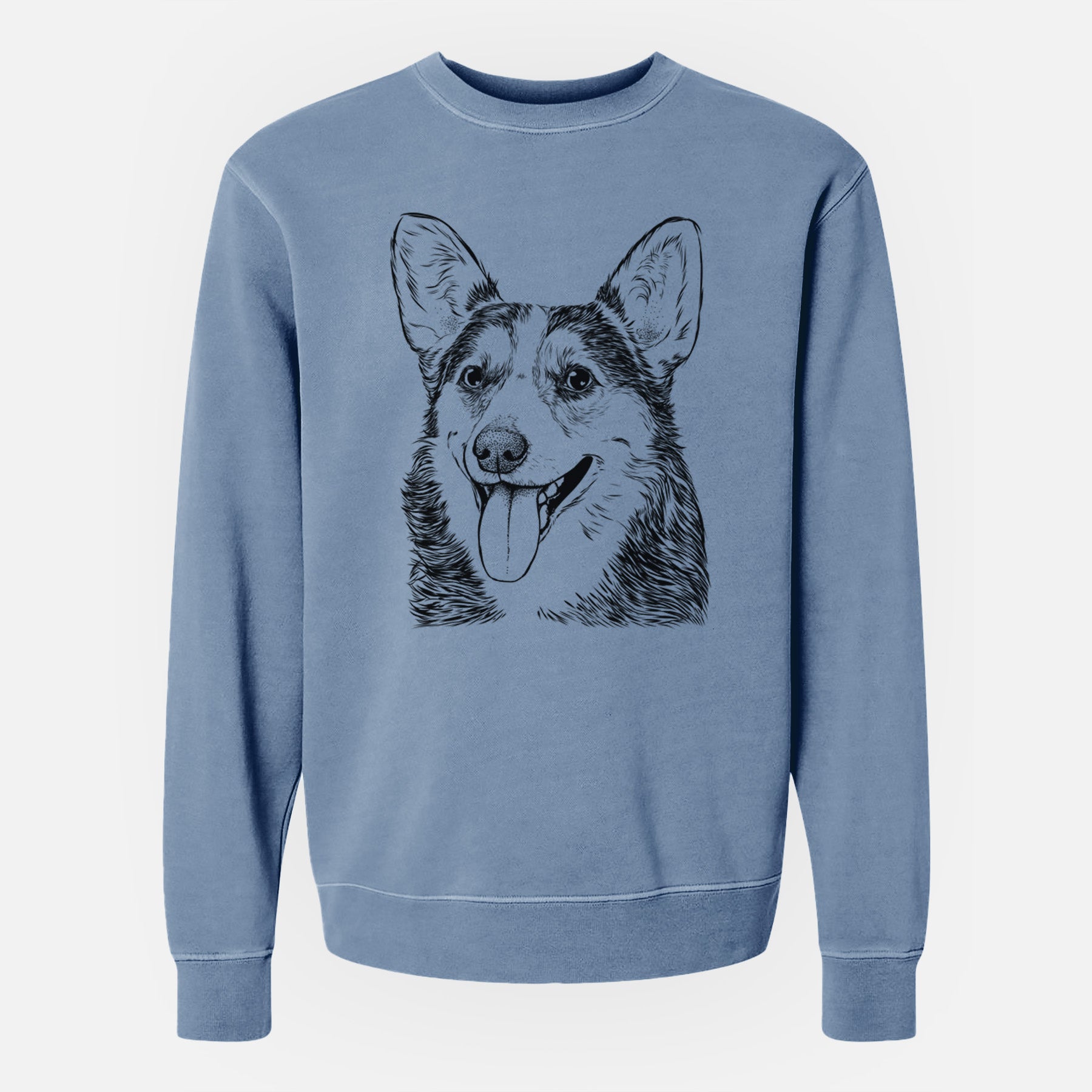Bare Darma the Corgi - Unisex Pigment Dyed Crew Sweatshirt