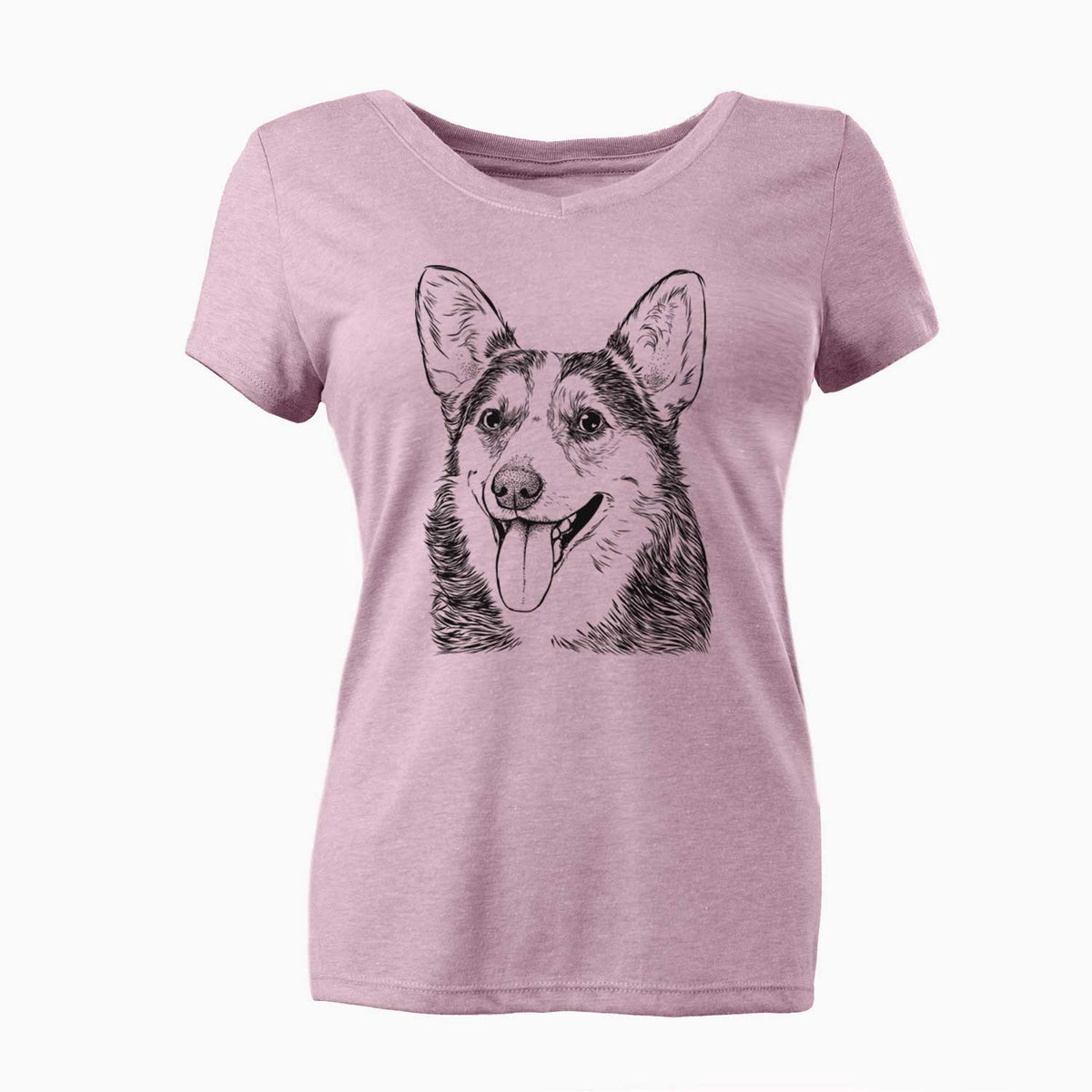 Bare Darma the Corgi - Women's V-neck Shirt