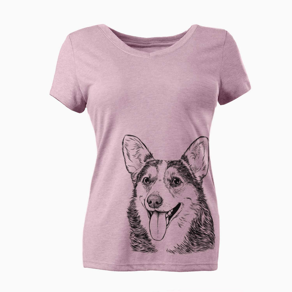 Bare Darma the Corgi - Women's V-neck Shirt
