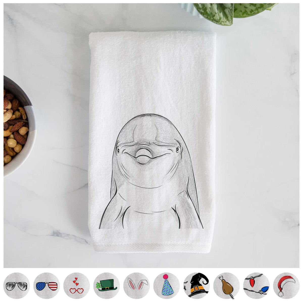 Dave the Dolphin Decorative Hand Towel