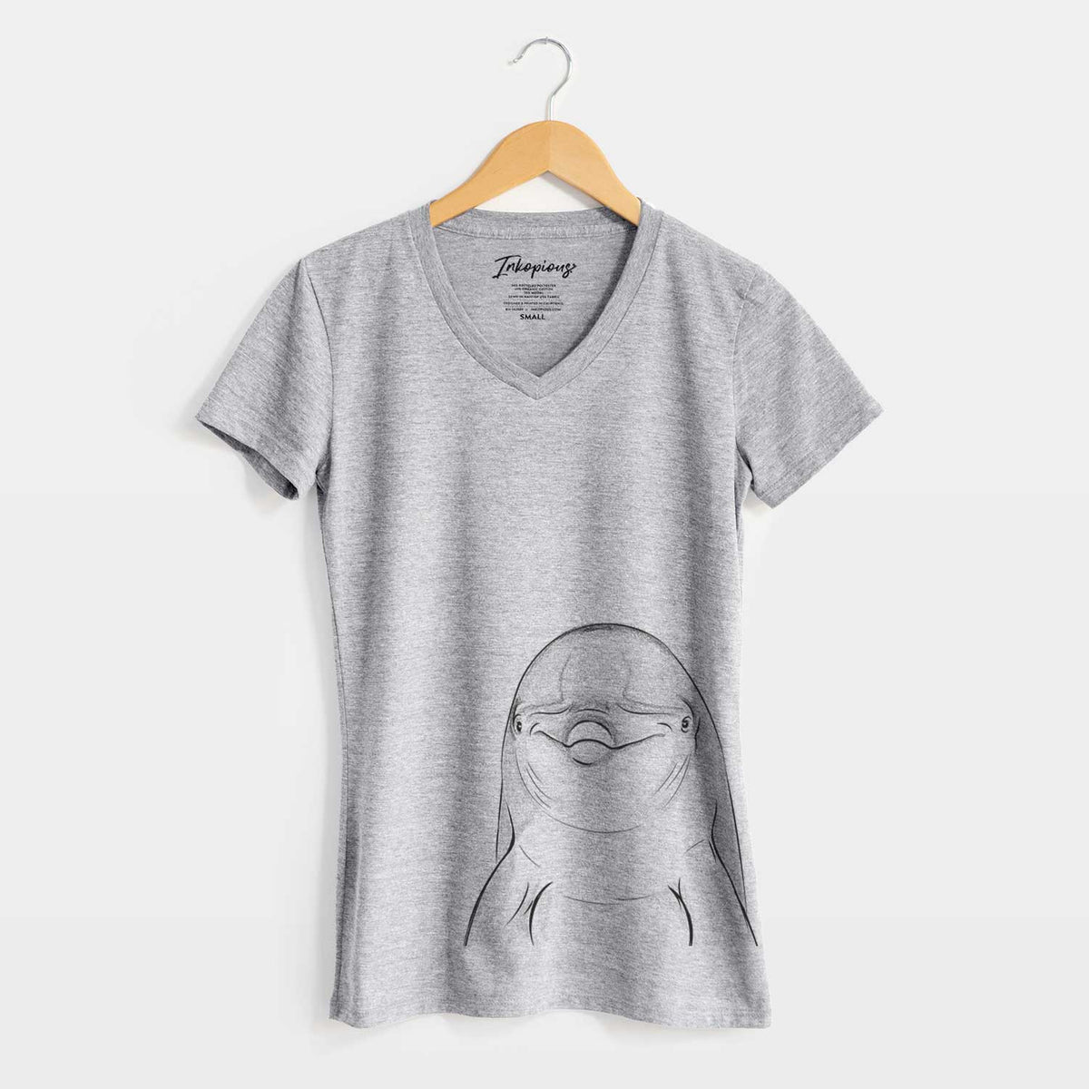 Bare Dave the Dolphin - Women's V-neck Shirt