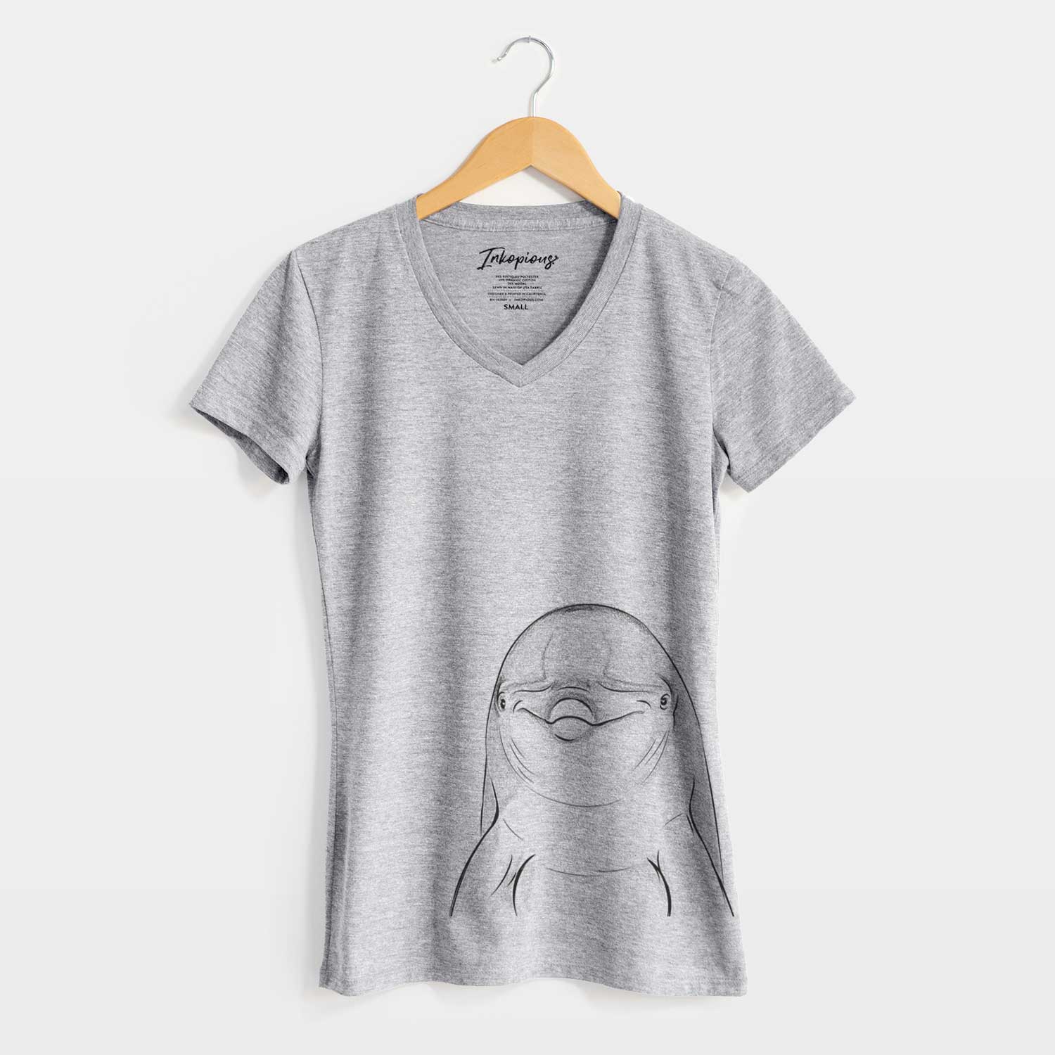 Bare Dave the Dolphin - Women's V-neck Shirt