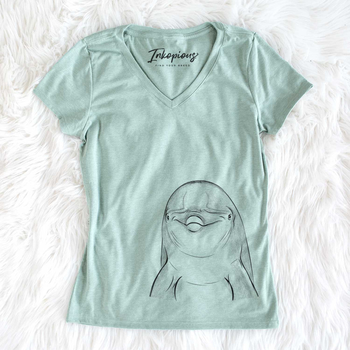 Bare Dave the Dolphin - Women's V-neck Shirt