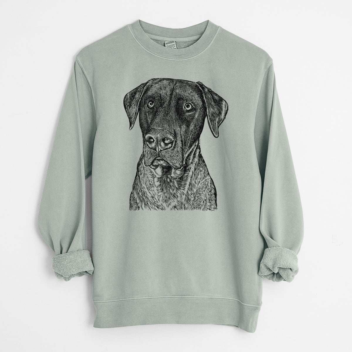 Bare David the Boxador - Unisex Pigment Dyed Crew Sweatshirt