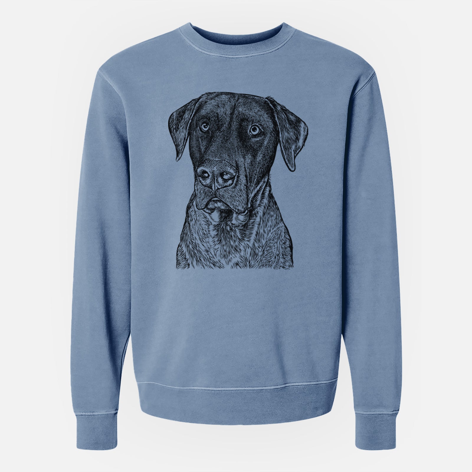 Bare David the Boxador - Unisex Pigment Dyed Crew Sweatshirt