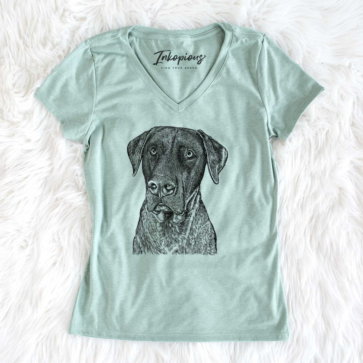 Bare David the Boxador - Women&#39;s V-neck Shirt