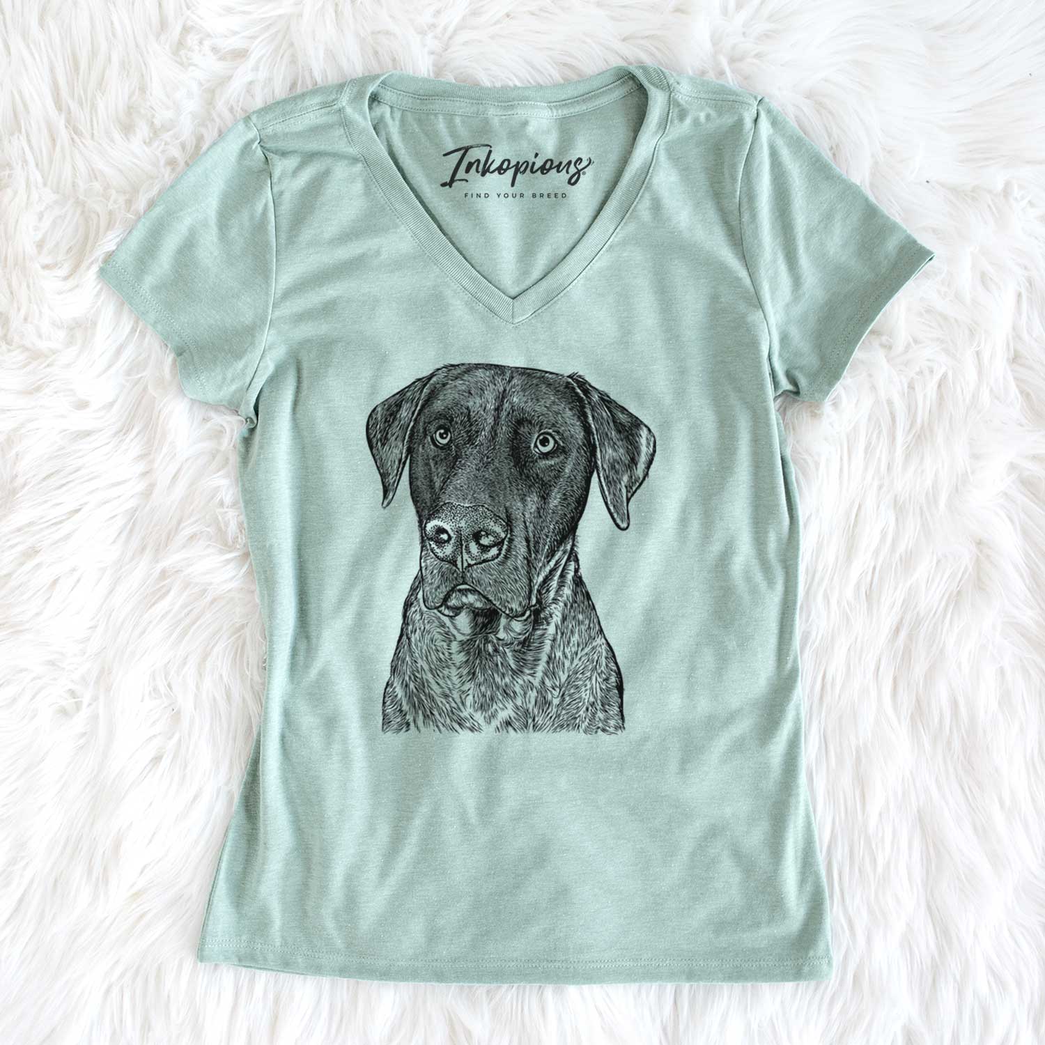 Bare David the Boxador - Women's V-neck Shirt