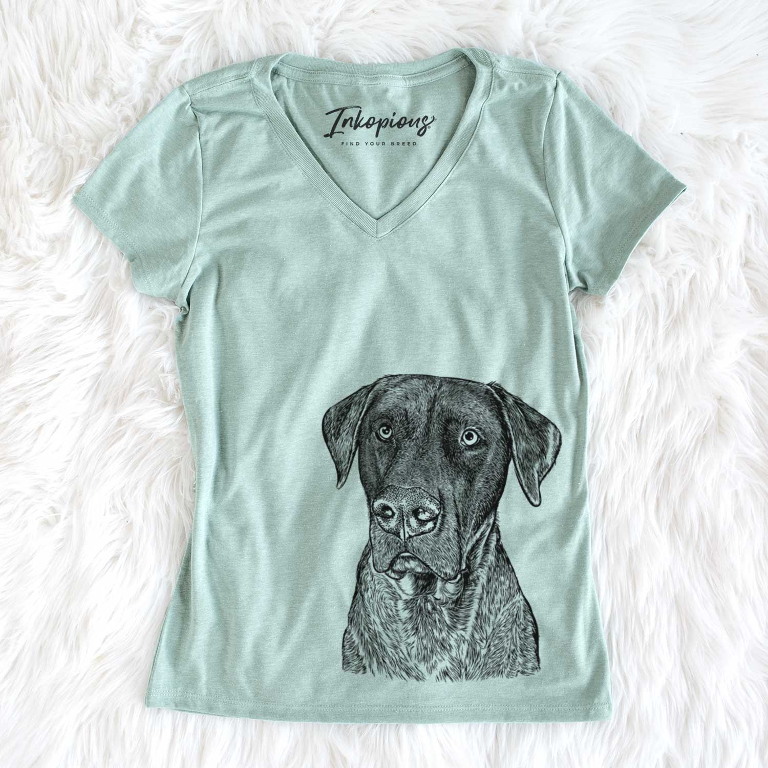 Bare David the Boxador - Women's V-neck Shirt