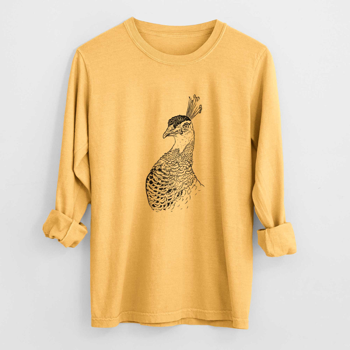Bare Dee the Peahen - Heavyweight 100% Cotton Long Sleeve