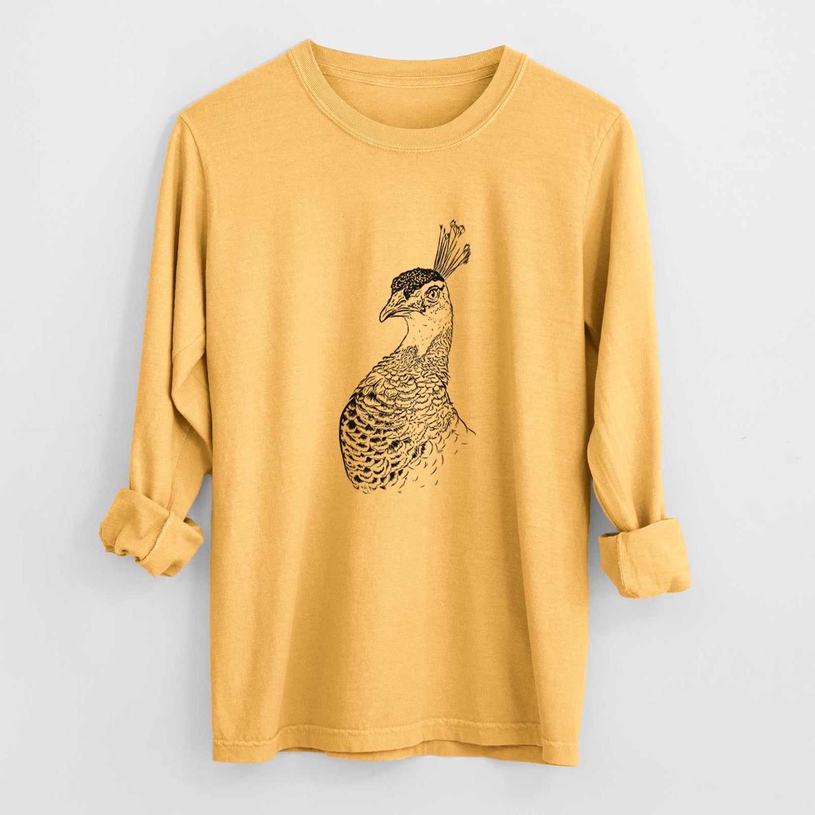 Bare Dee the Peahen - Heavyweight 100% Cotton Long Sleeve