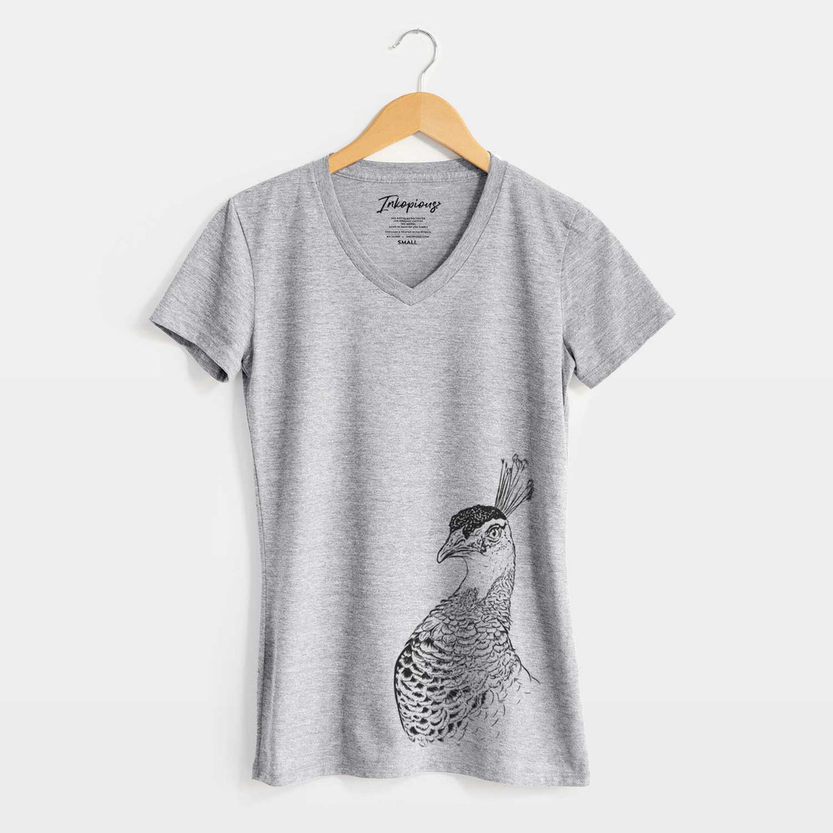 Bare Dee the Peahen - Women's V-neck Shirt