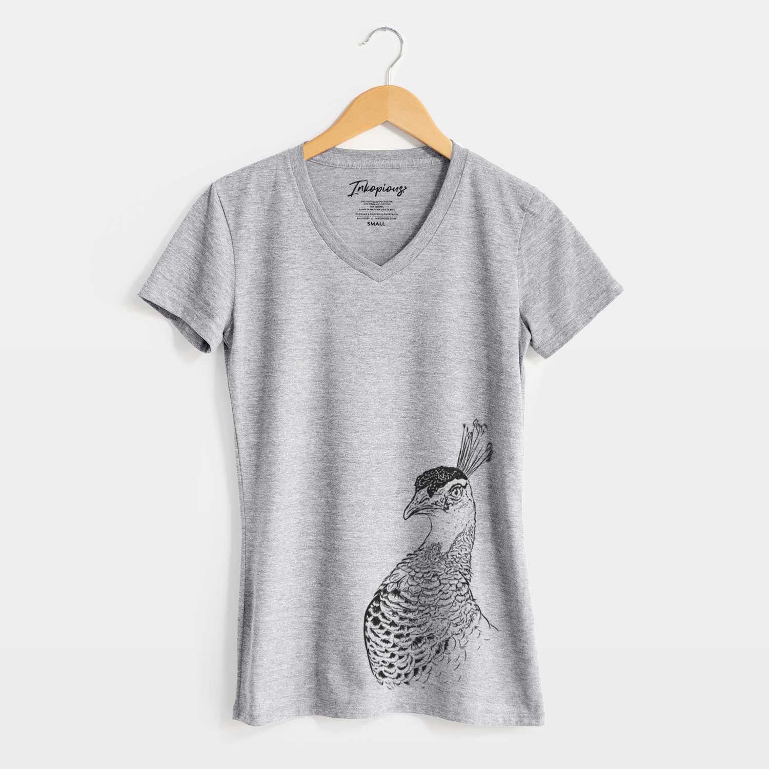Bare Dee the Peahen - Women's V-neck Shirt