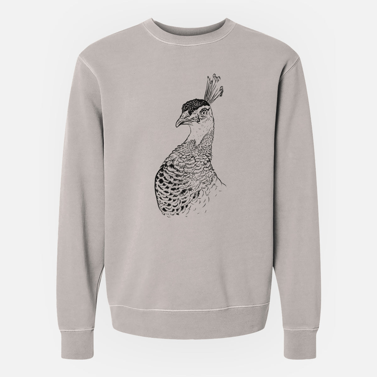 Bare Dee the Peahen - Unisex Pigment Dyed Crew Sweatshirt