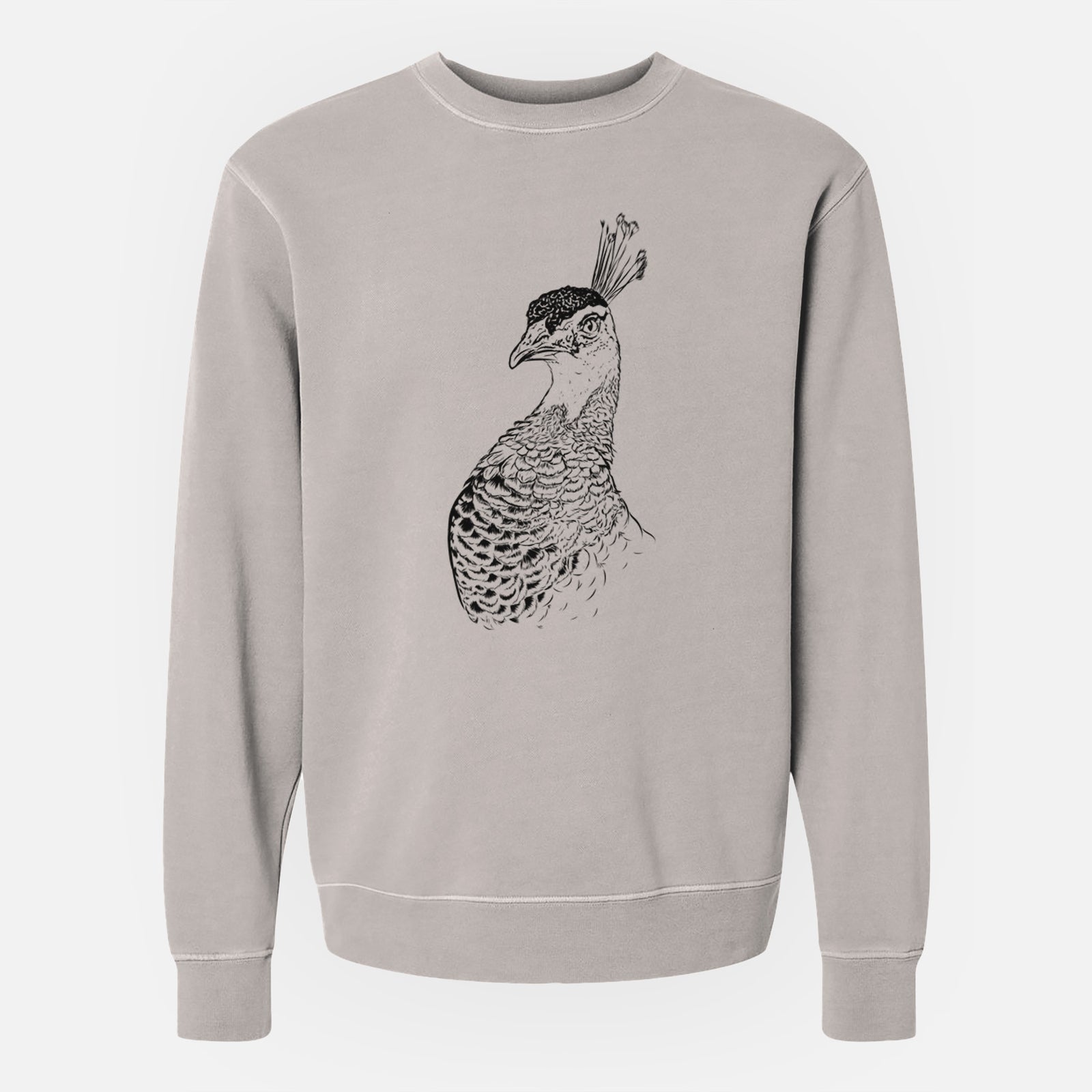 Bare Dee the Peahen - Unisex Pigment Dyed Crew Sweatshirt