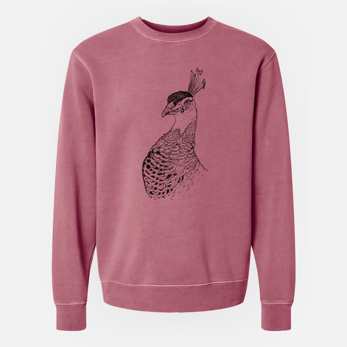 Bare Dee the Peahen - Unisex Pigment Dyed Crew Sweatshirt