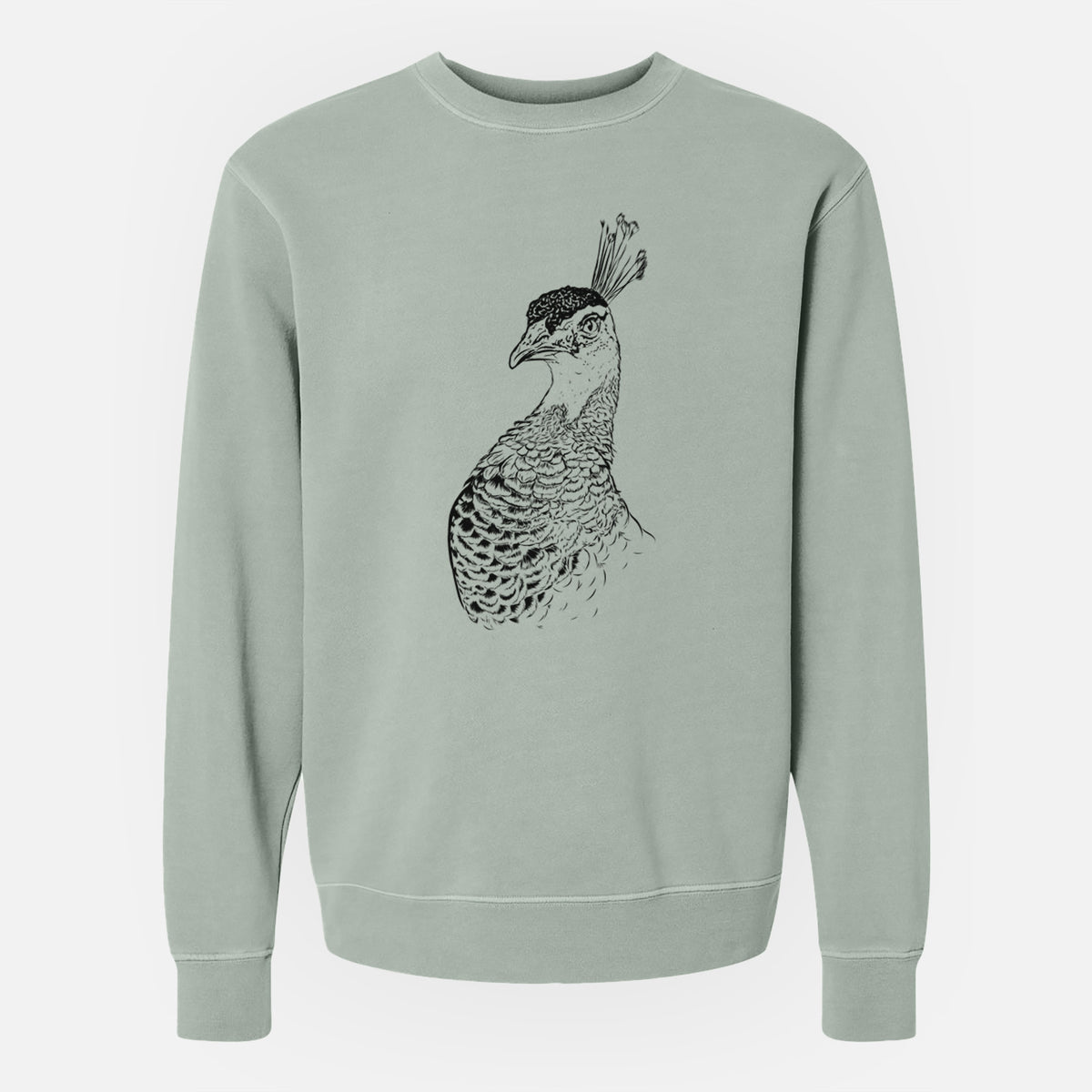 Bare Dee the Peahen - Unisex Pigment Dyed Crew Sweatshirt