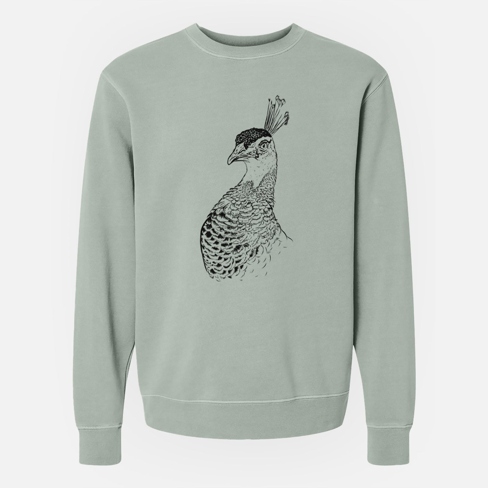 Bare Dee the Peahen - Unisex Pigment Dyed Crew Sweatshirt