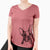 Bare Dee Dee the Boston Terrier - Women's V-neck Shirt