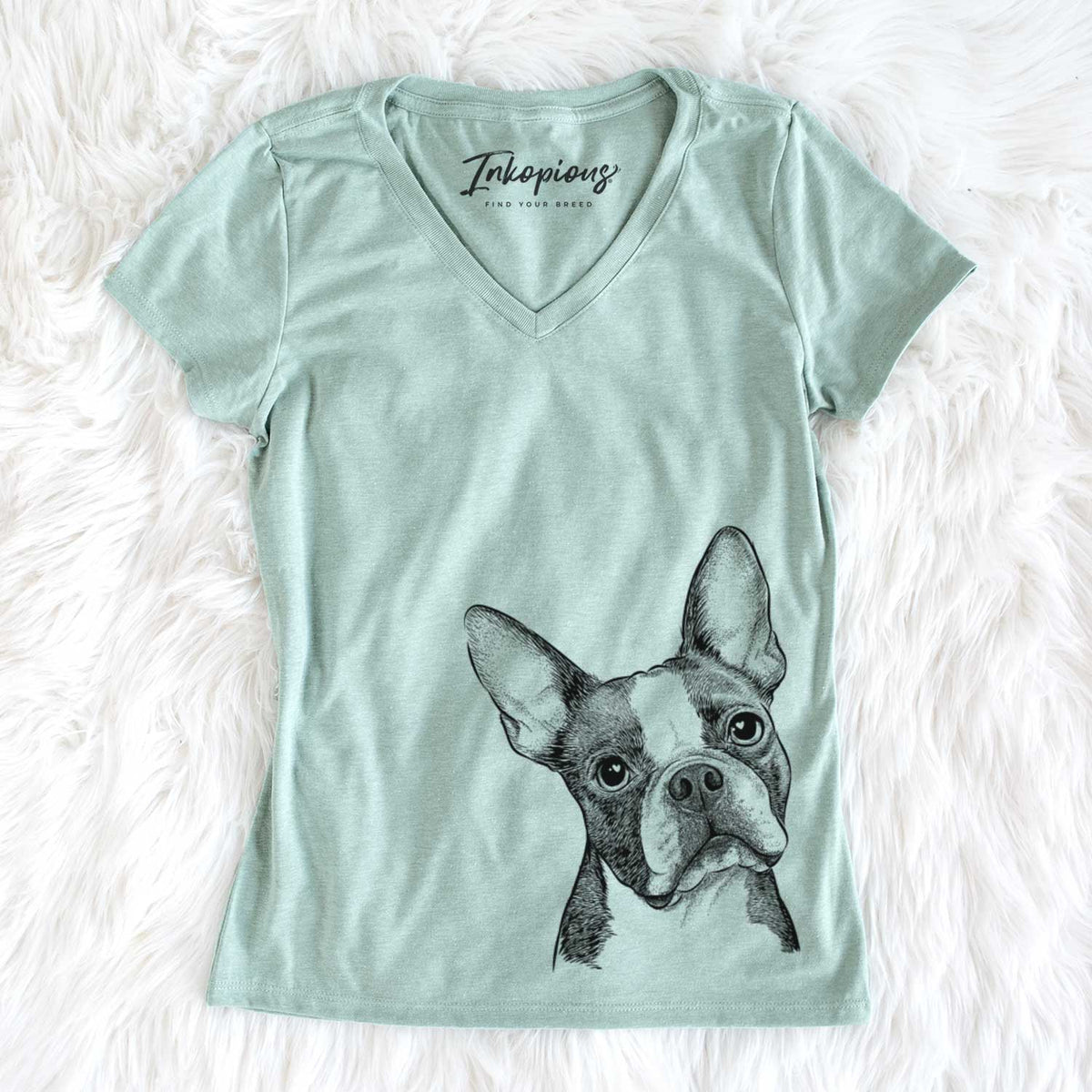 Dee Dee the Boston Terrier - Women&#39;s V-neck Shirt