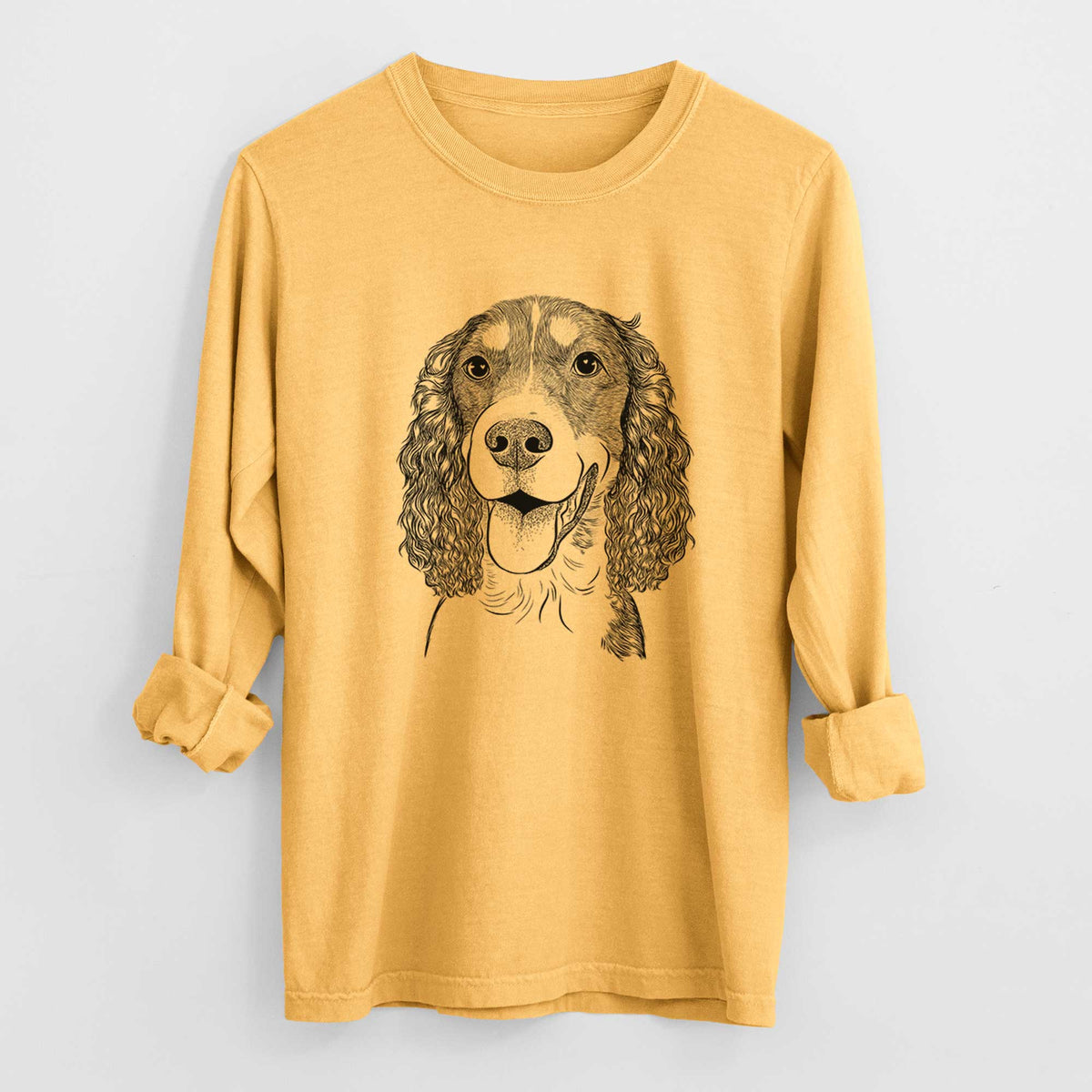 Bare Delilah the English Springer Spaniel - Heavyweight 100% Cotton Long Sleeve
