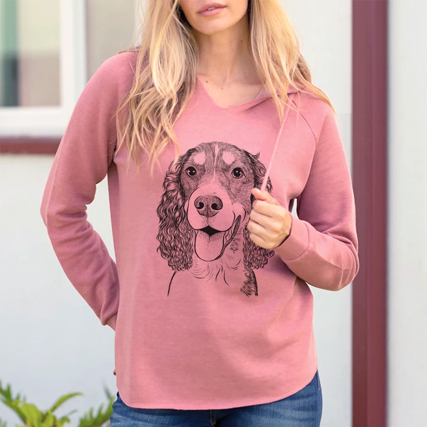 Bare Delilah the English Springer Spaniel - Cali Wave Hooded Sweatshirt