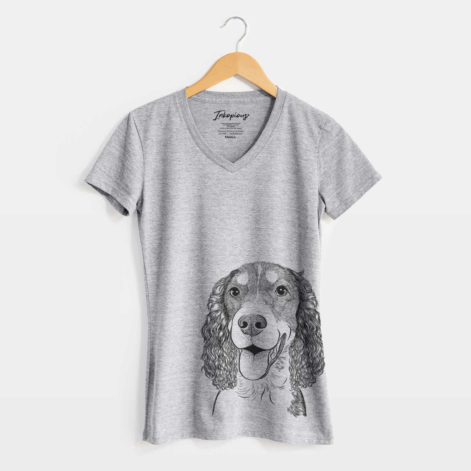 Bare Delilah the English Springer Spaniel - Women's V-neck Shirt