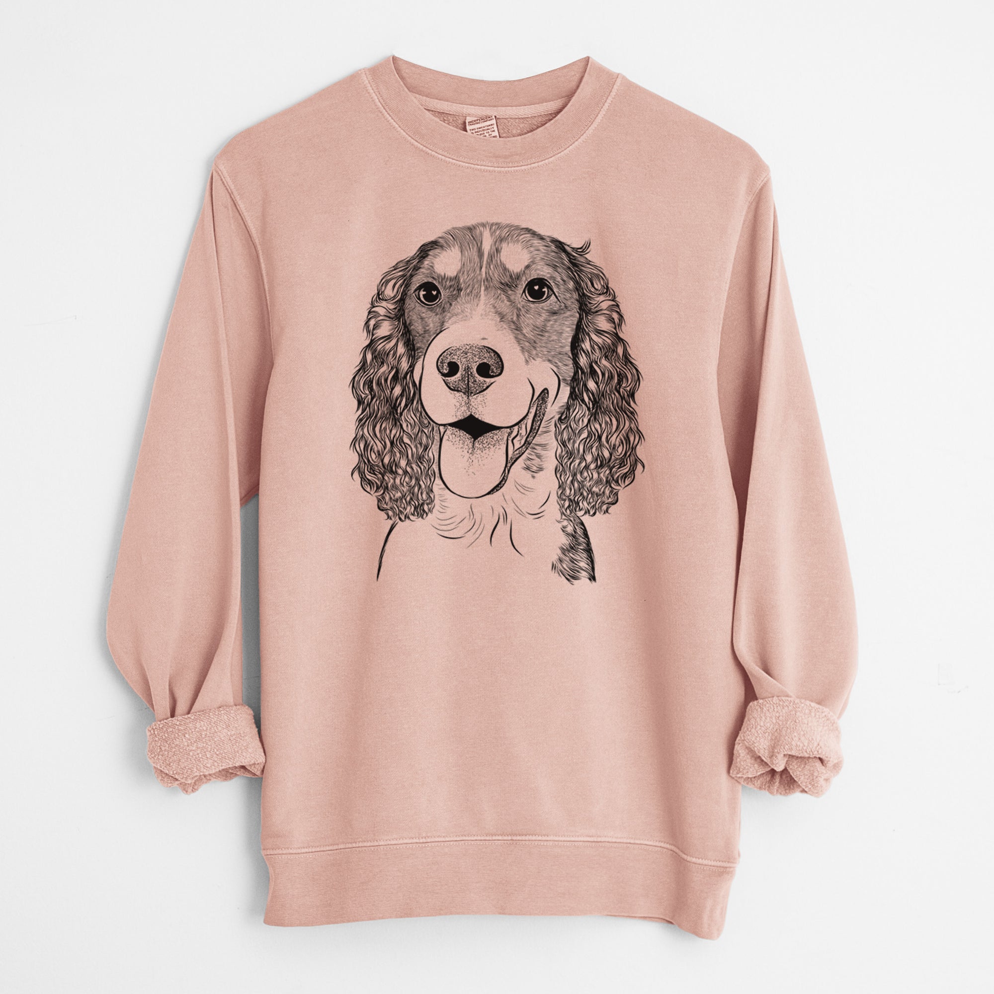 Bare Delilah the English Springer Spaniel - Unisex Pigment Dyed Crew Sweatshirt