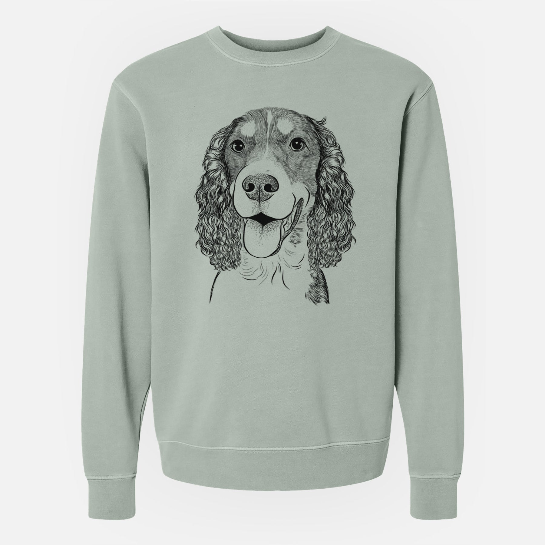 Bare Delilah the English Springer Spaniel - Unisex Pigment Dyed Crew Sweatshirt