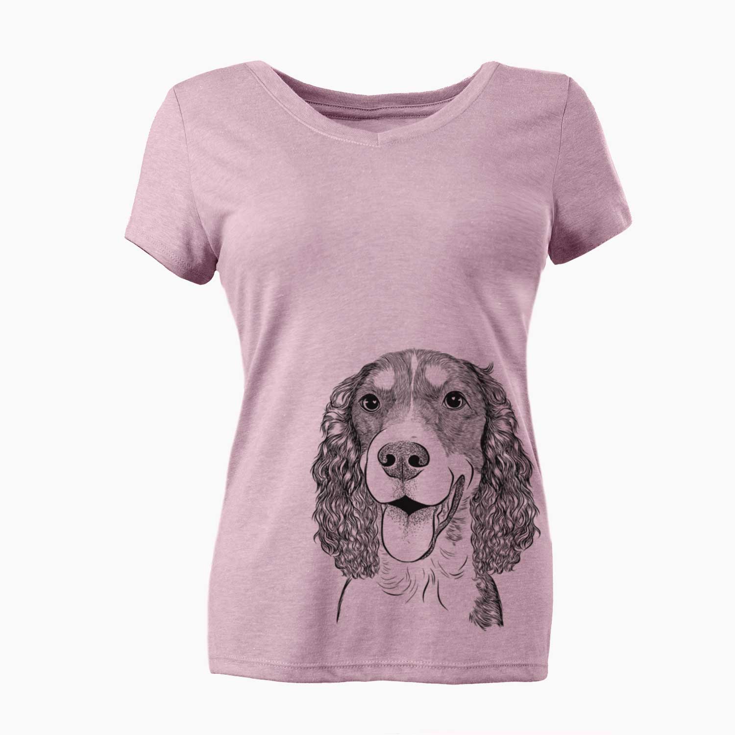 Bare Delilah the English Springer Spaniel - Women's V-neck Shirt