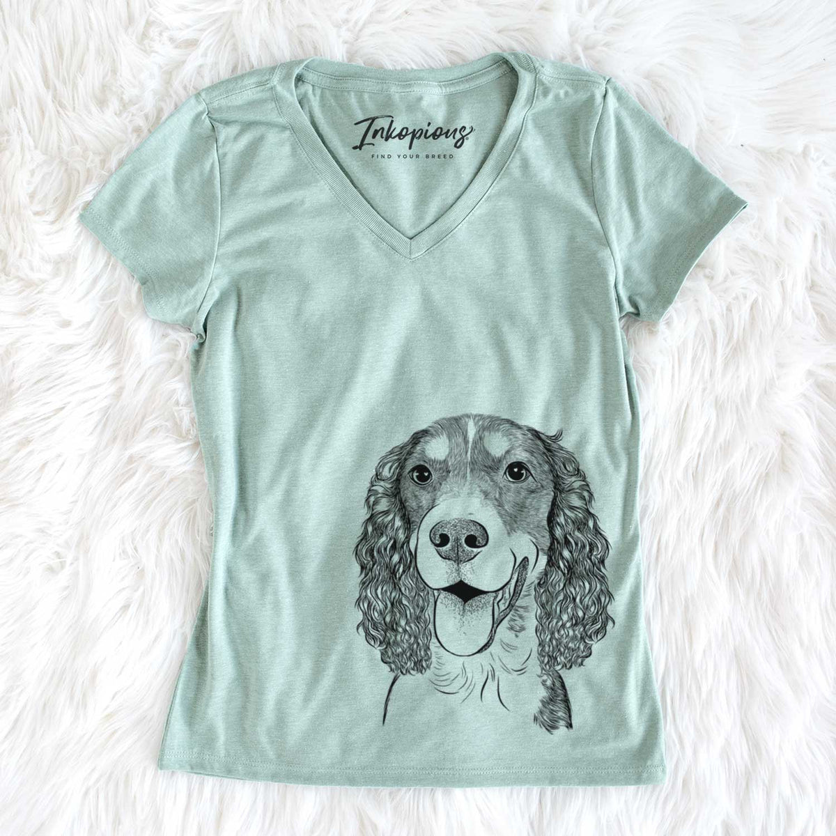 Delilah the English Springer Spaniel - Women&#39;s V-neck Shirt