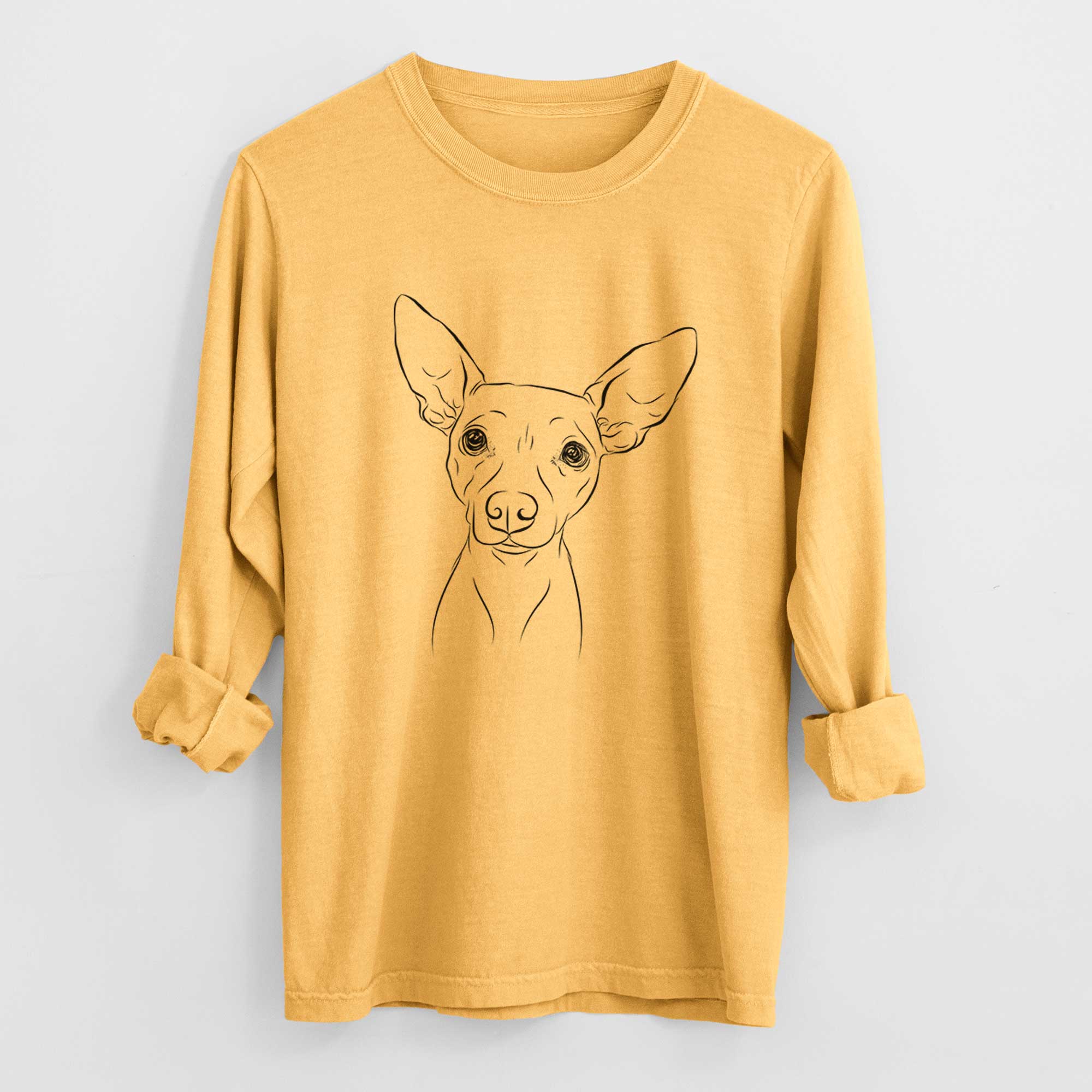 Bare Desi the American Hairless Terrier - Heavyweight 100% Cotton Long Sleeve