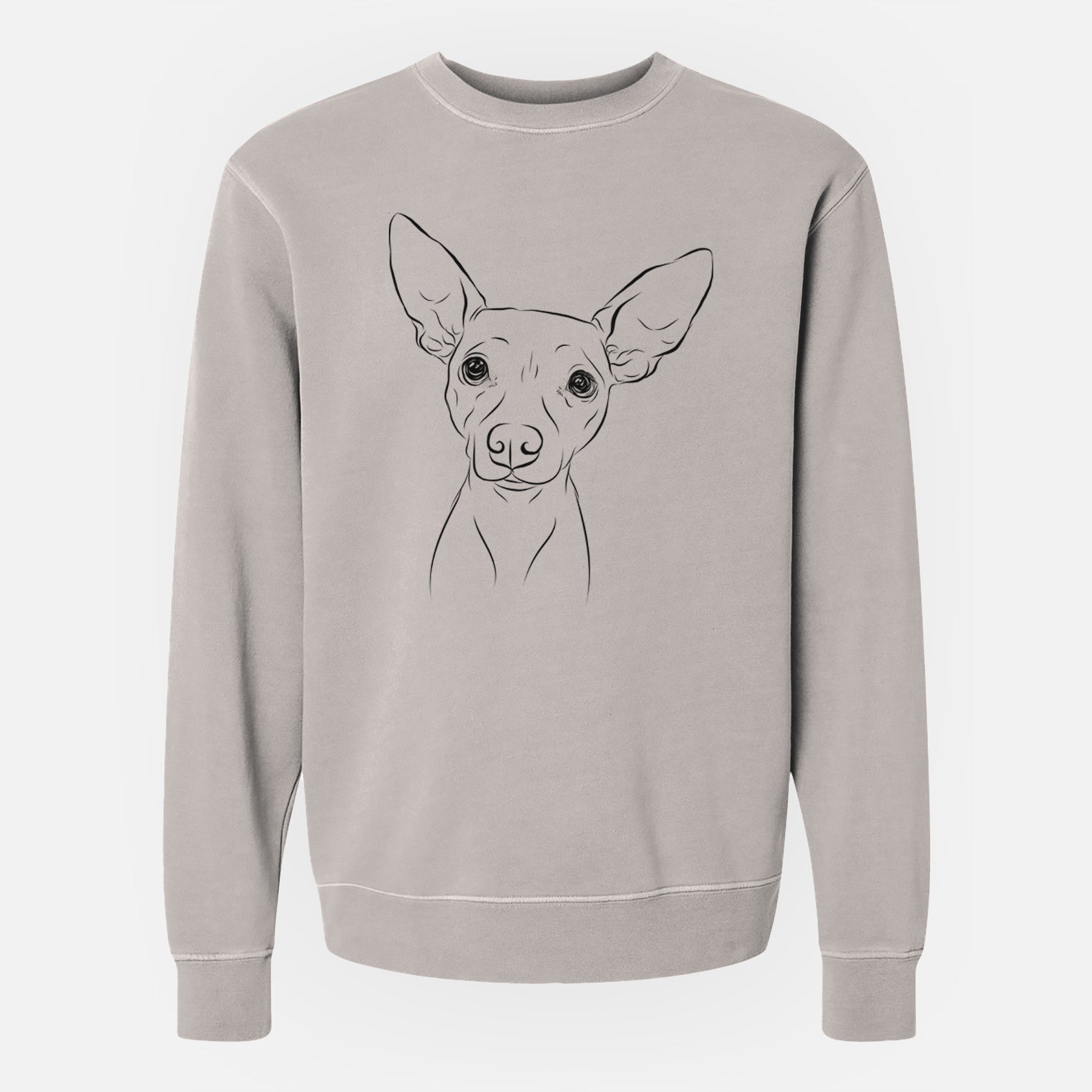 Bare Desi the American Hairless Terrier - Unisex Pigment Dyed Crew Sweatshirt