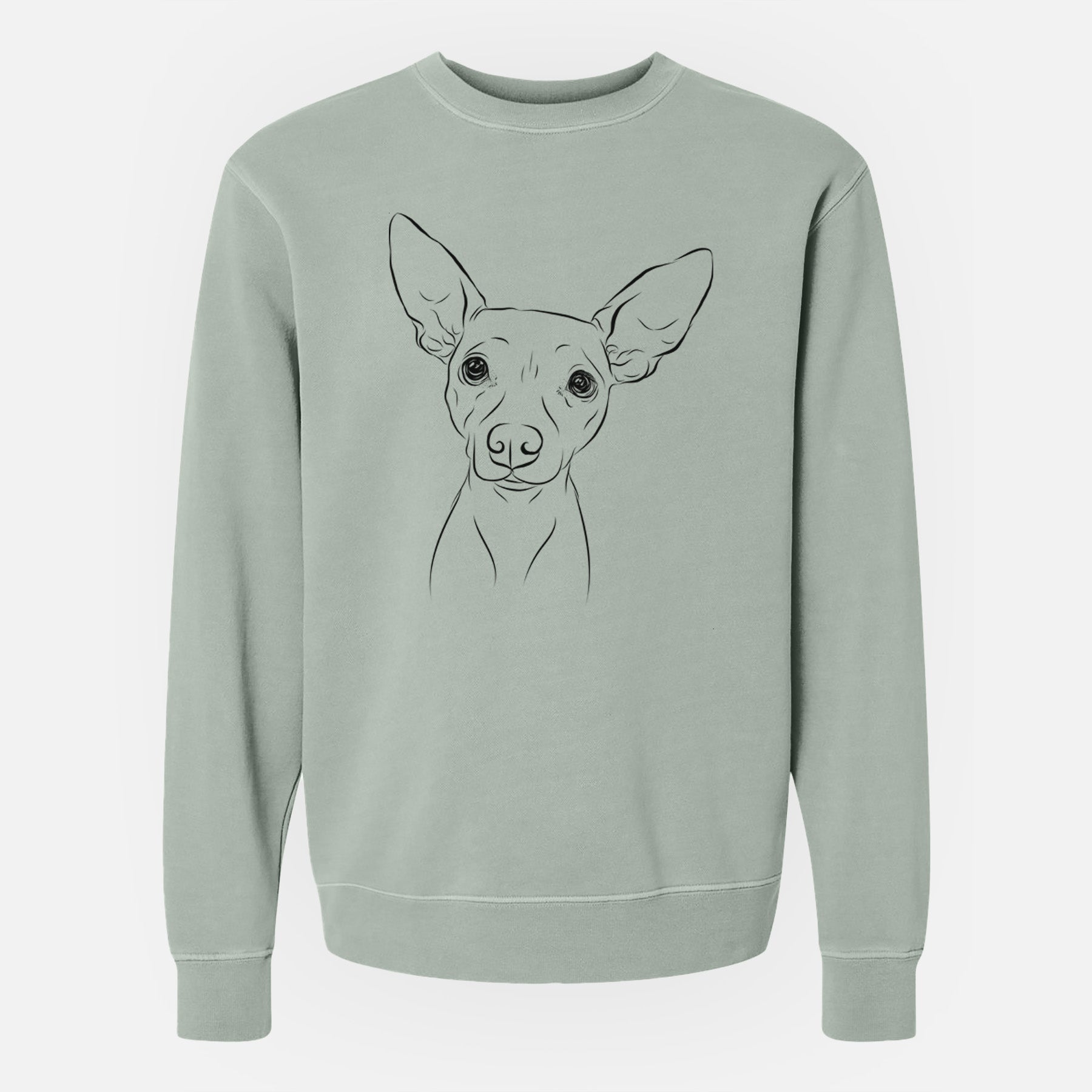 Bare Desi the American Hairless Terrier - Unisex Pigment Dyed Crew Sweatshirt