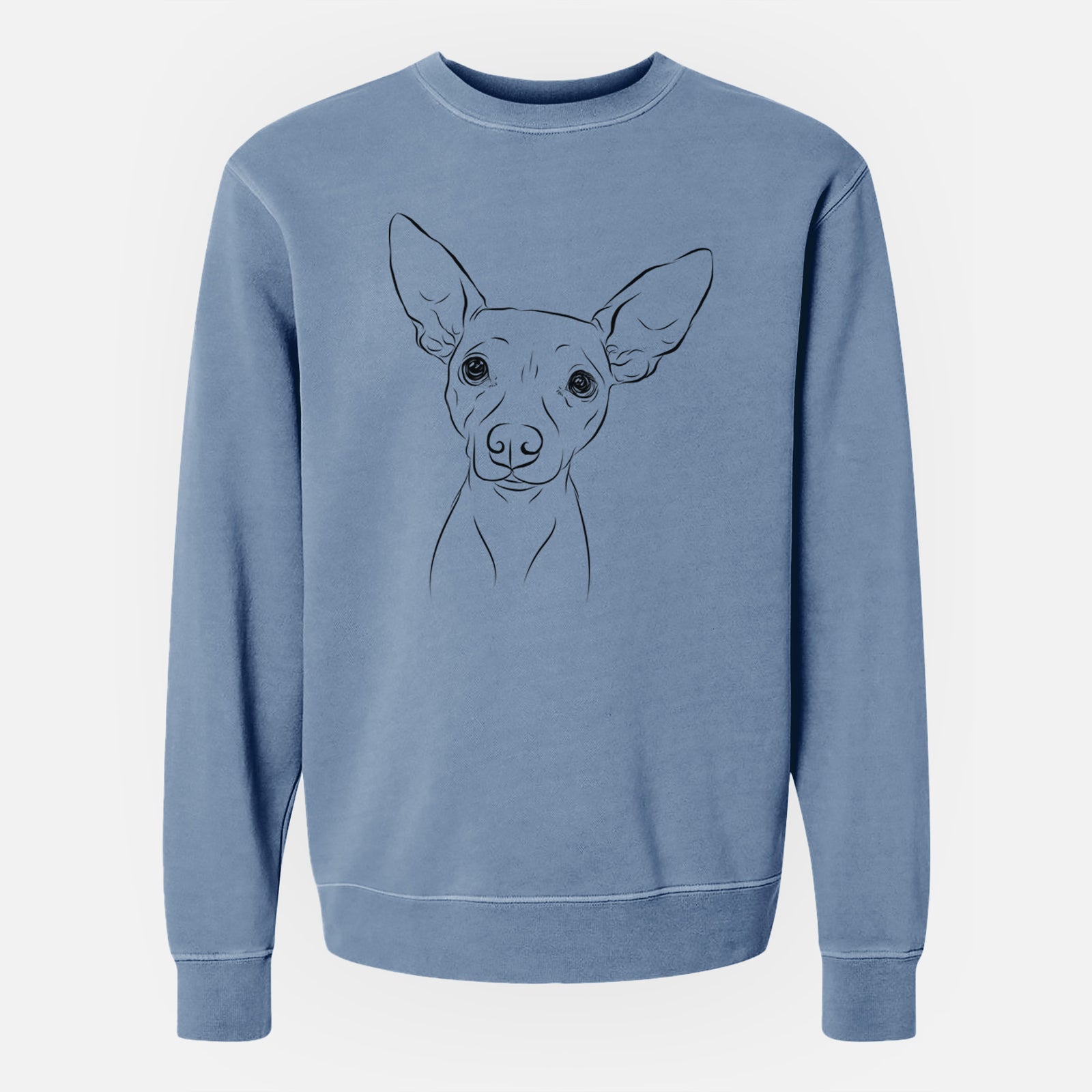 Bare Desi the American Hairless Terrier - Unisex Pigment Dyed Crew Sweatshirt